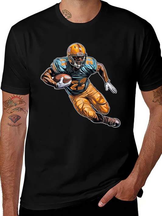 Football Player Graphic Tee - Black