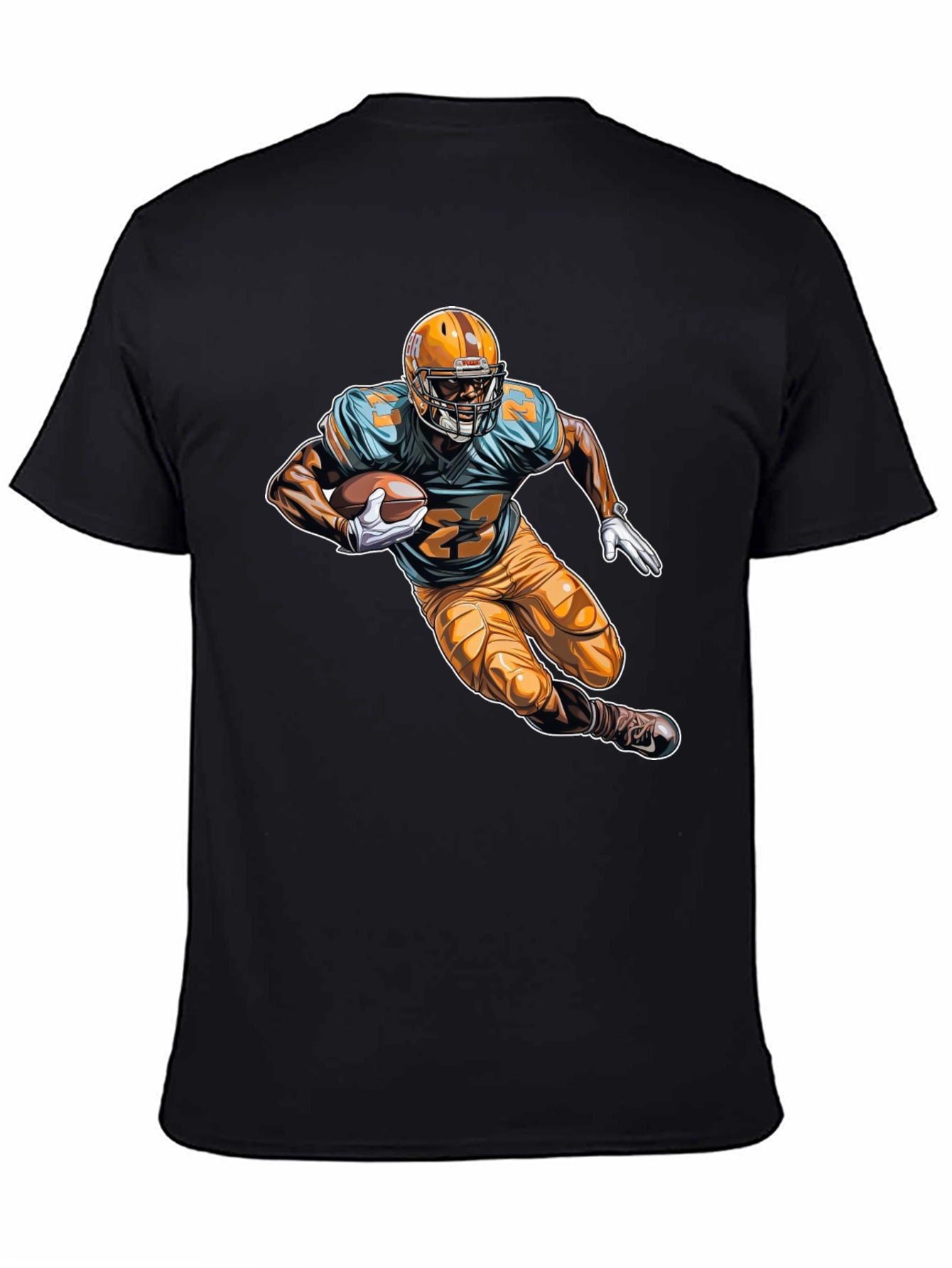 Football Player Graphic Tee - Black