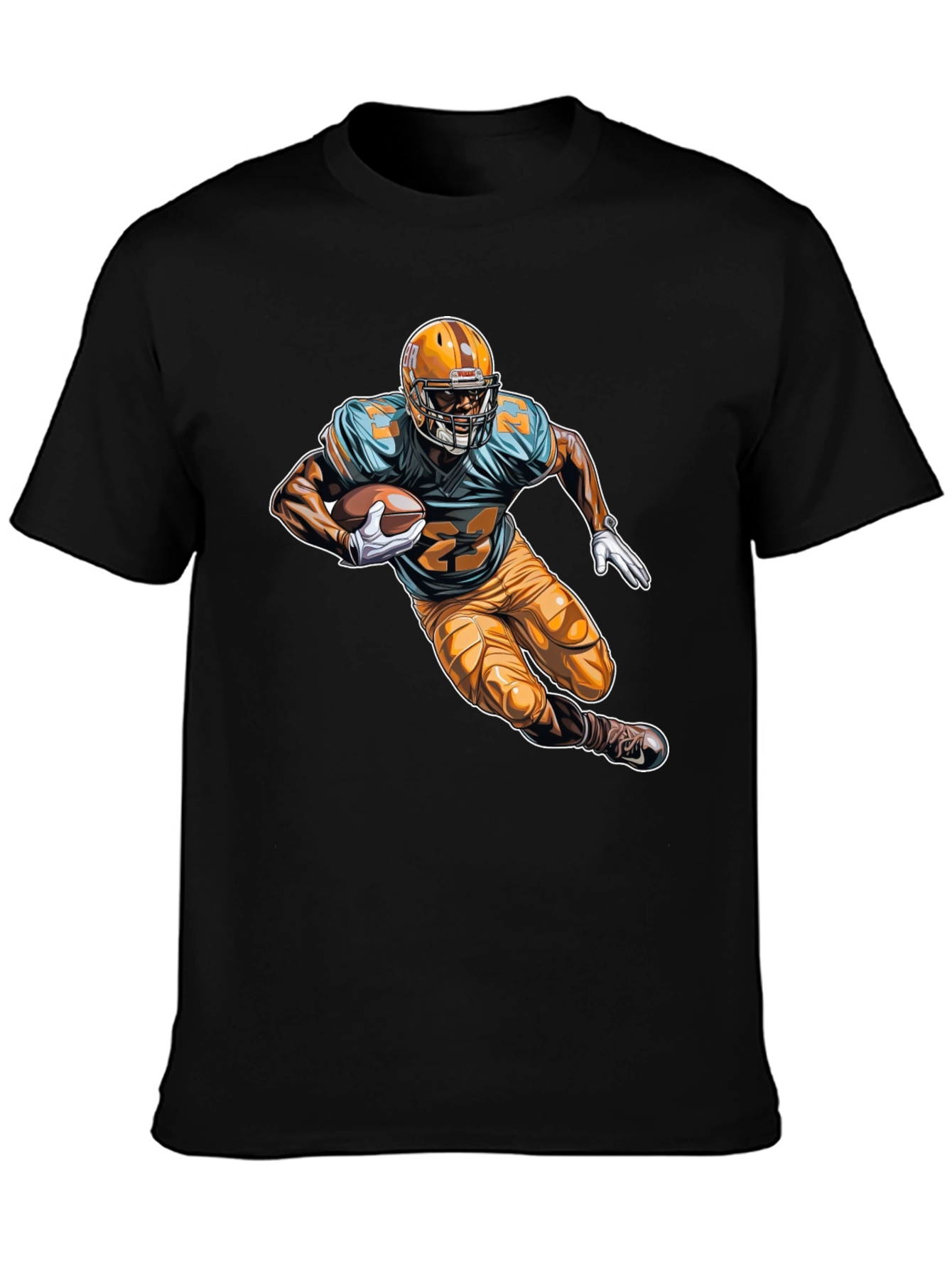 Football Player Graphic Tee - Black