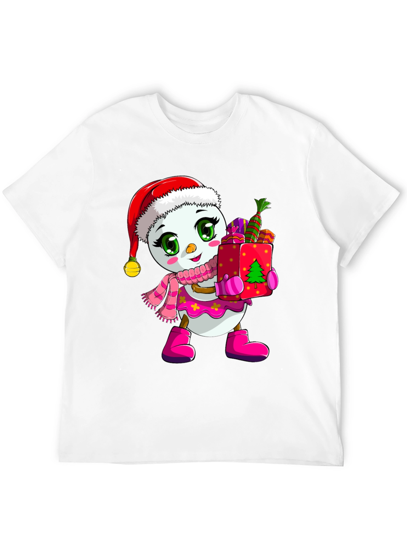 Festive Snowman Graphic Tee - Holiday Cheer
