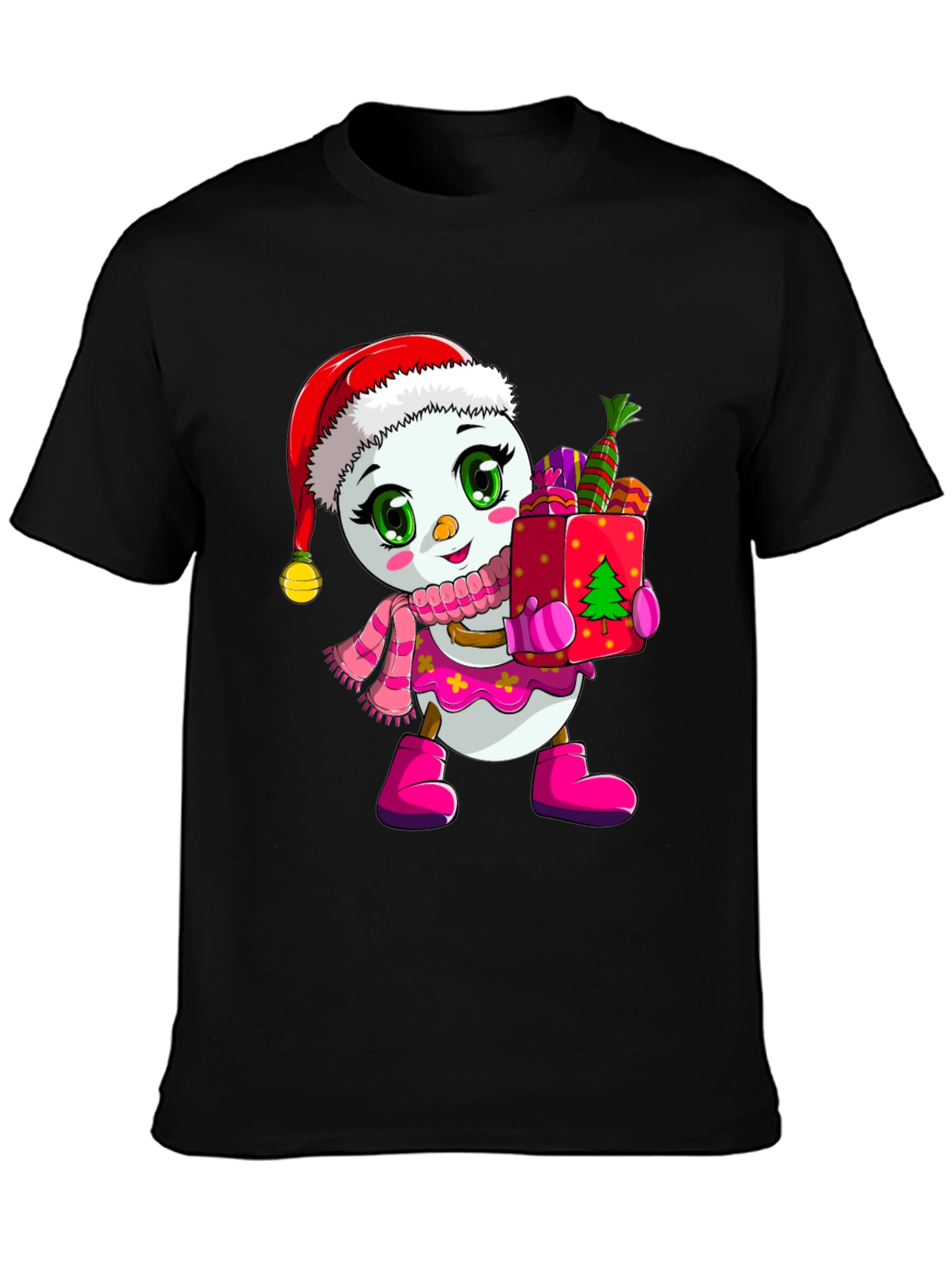 Festive Snowman Graphic Tee - Holiday Cheer