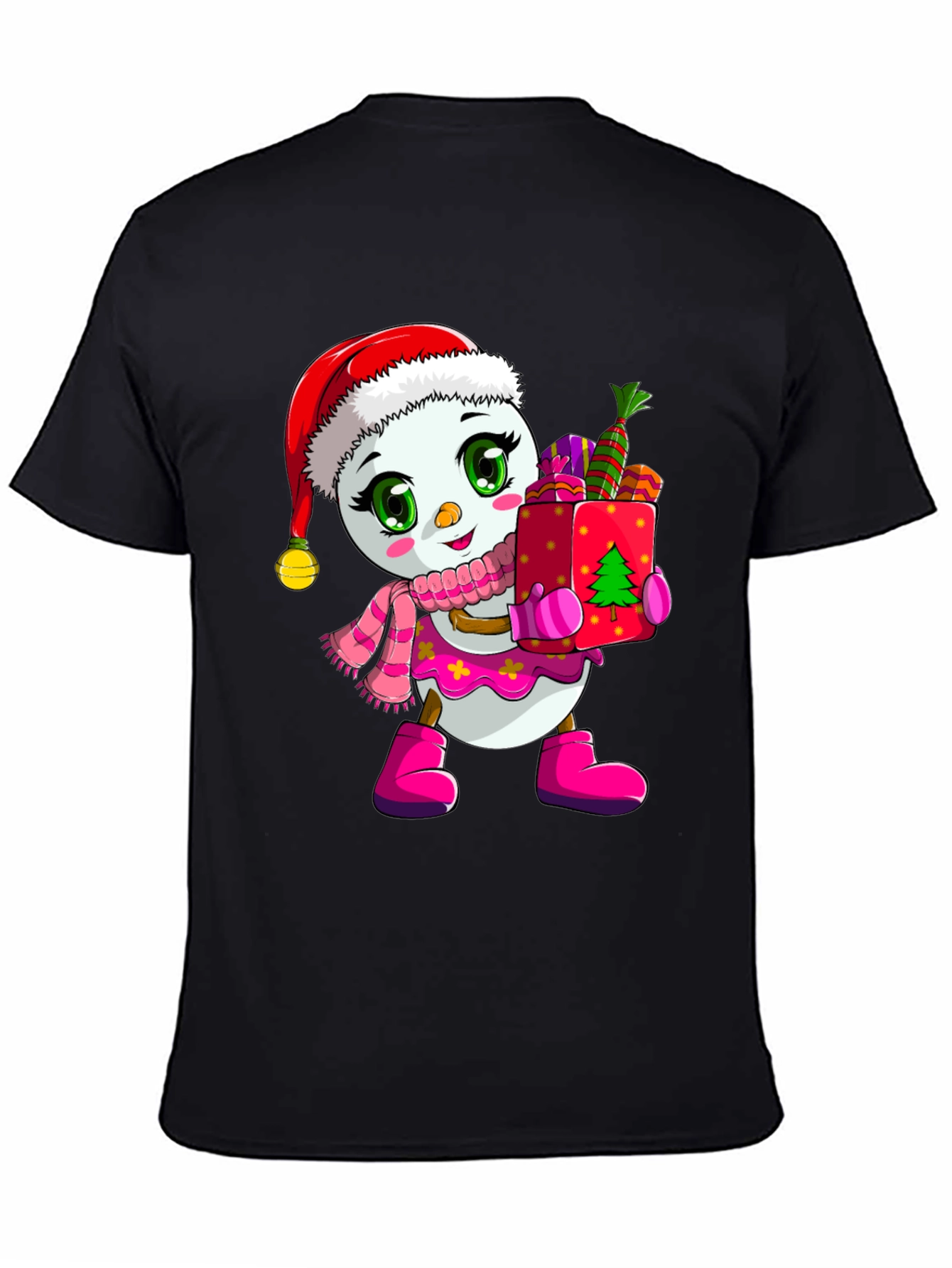 Festive Snowman Graphic Tee - Holiday Cheer