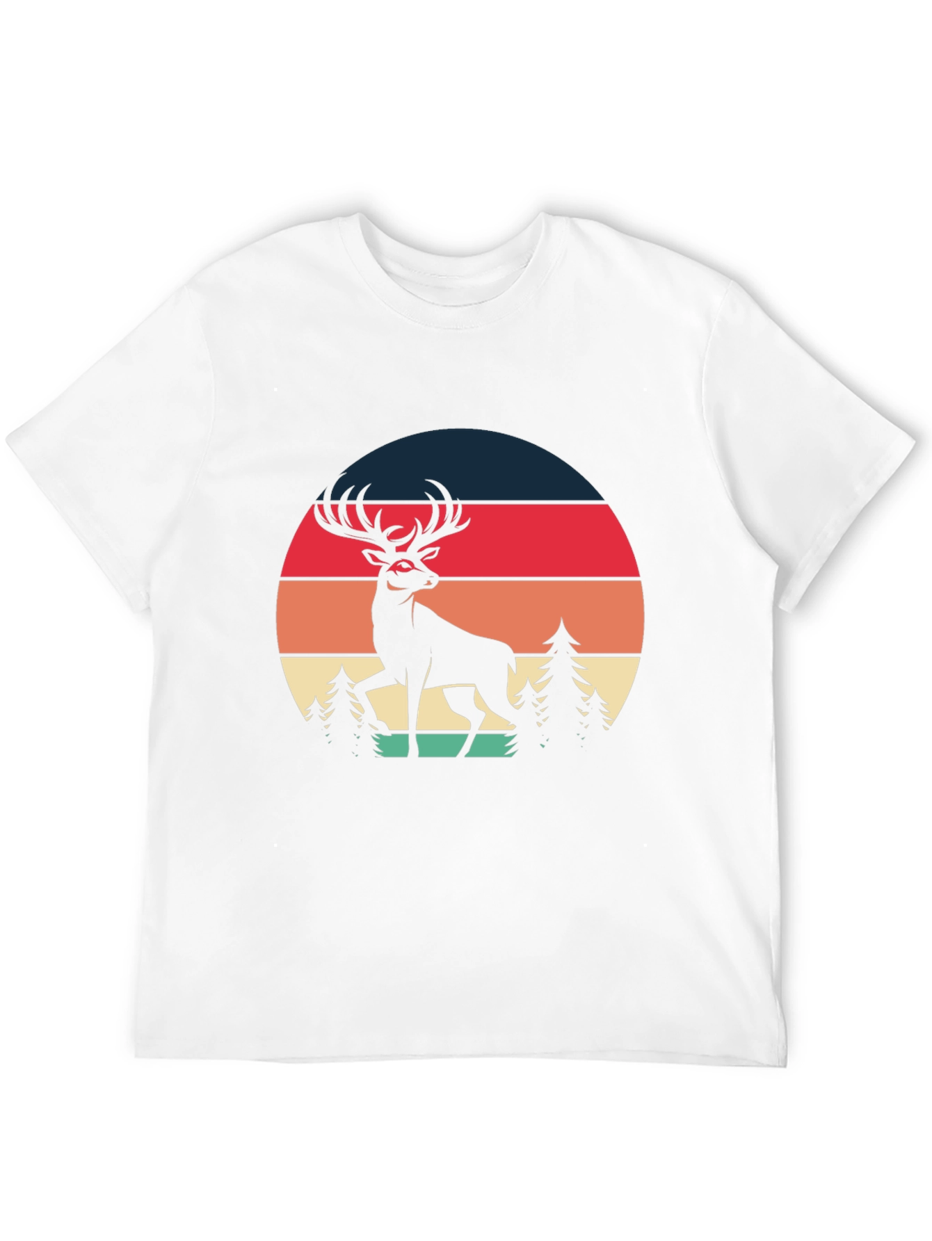 Retro Deer Graphic Tee - Black