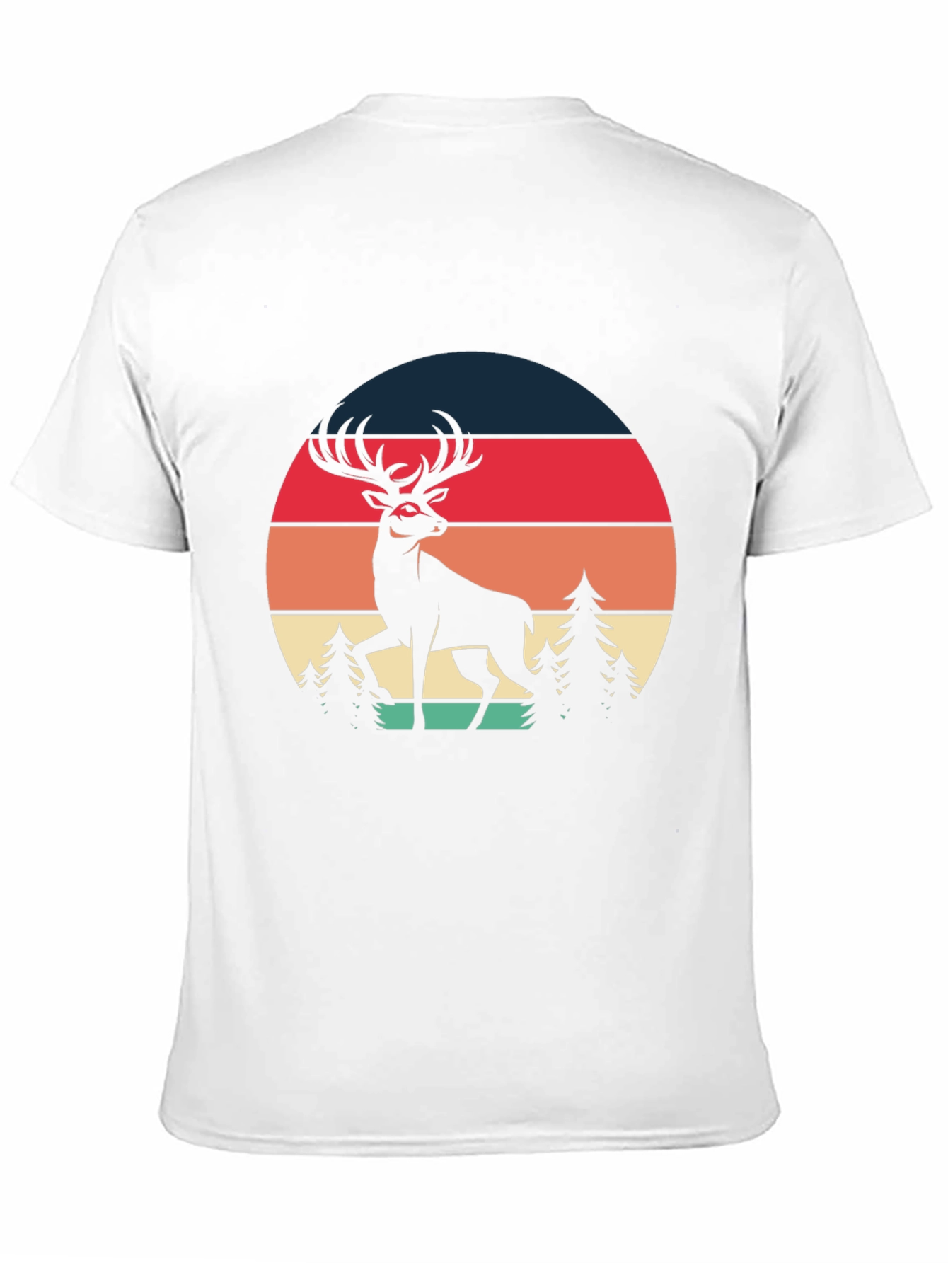 Retro Deer Graphic Tee - Black