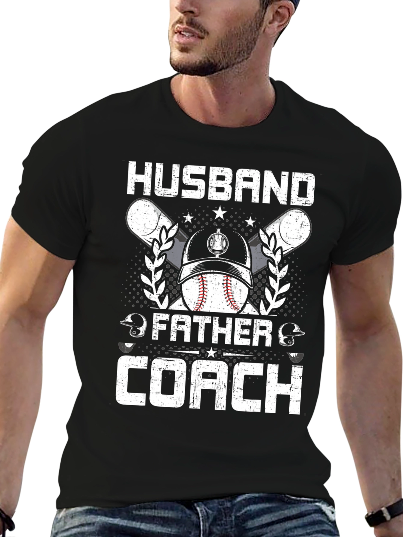 Husband Father Coach Baseball T-Shirt