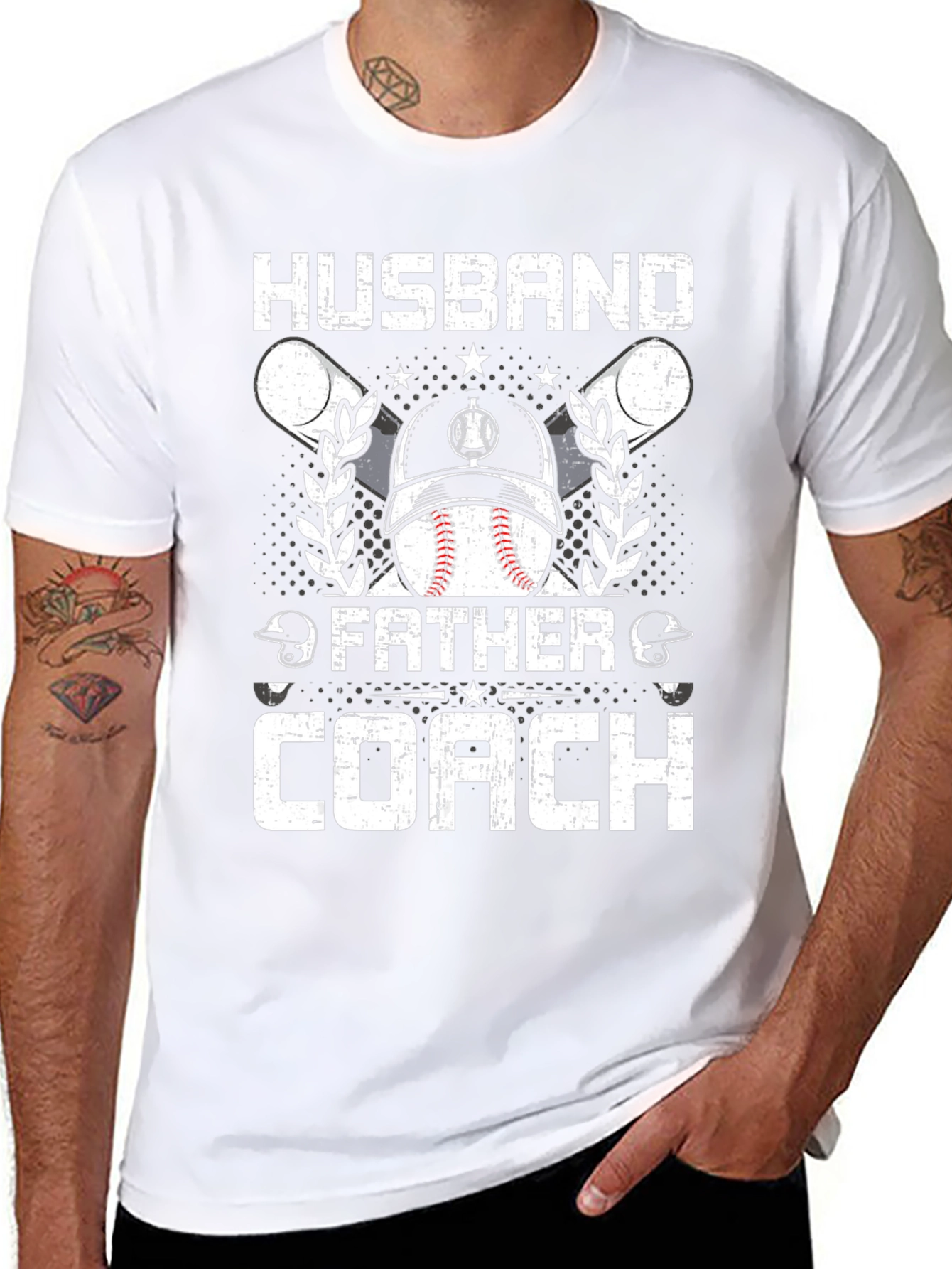 Husband Father Coach Baseball T-Shirt