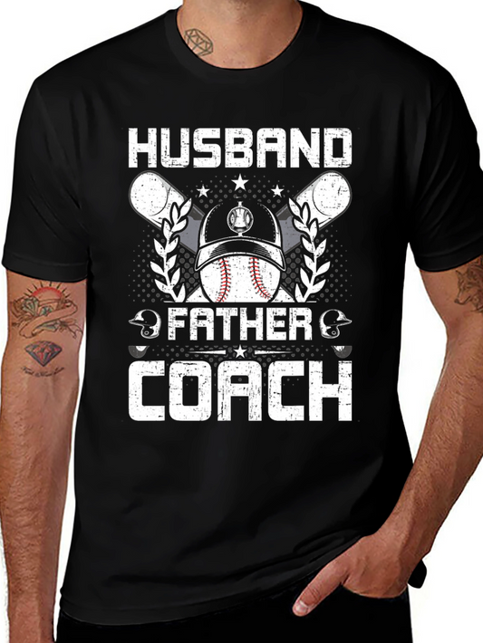 Husband Father Coach Baseball T-Shirt