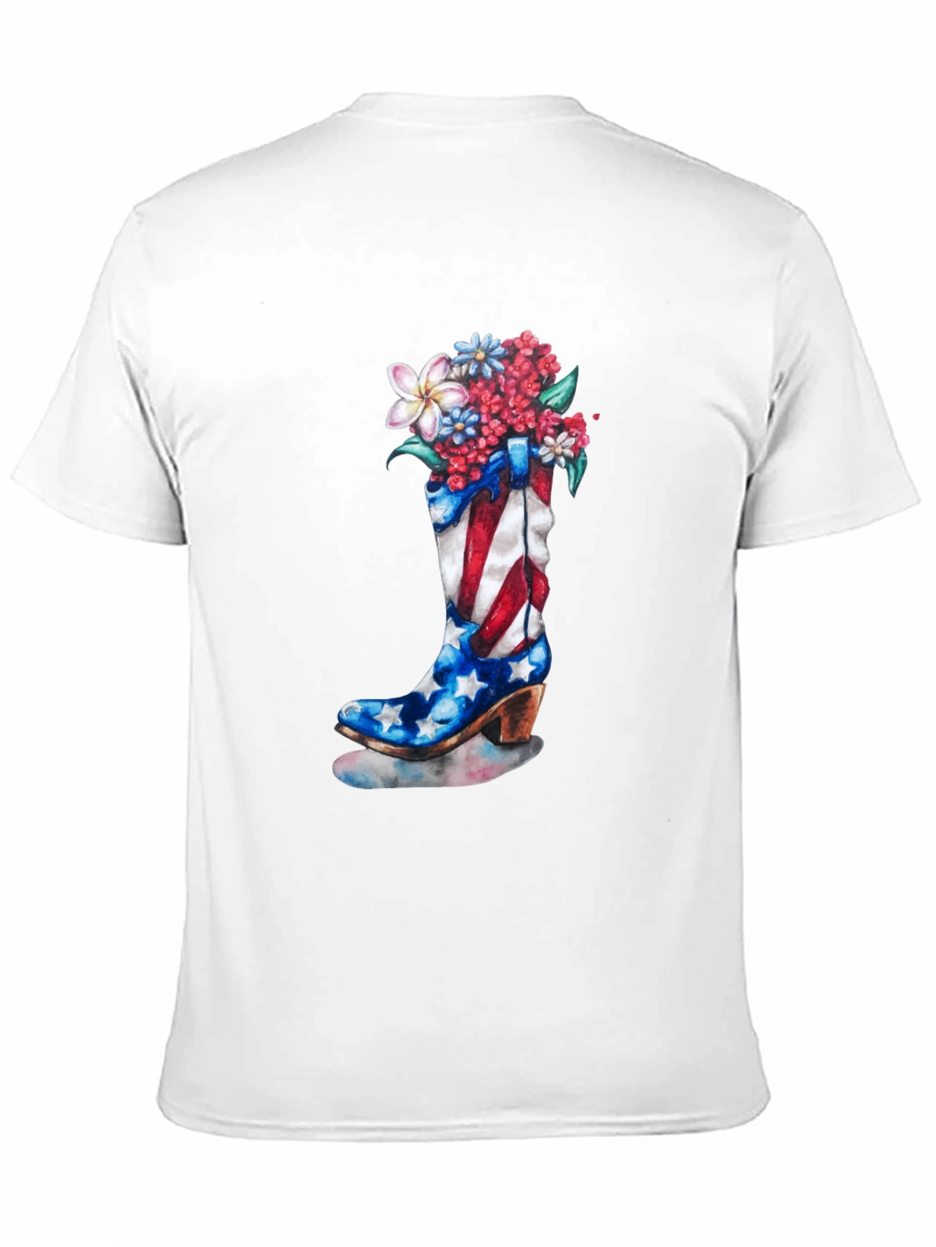 Patriotic Cowboy Boot Floral T-Shirt