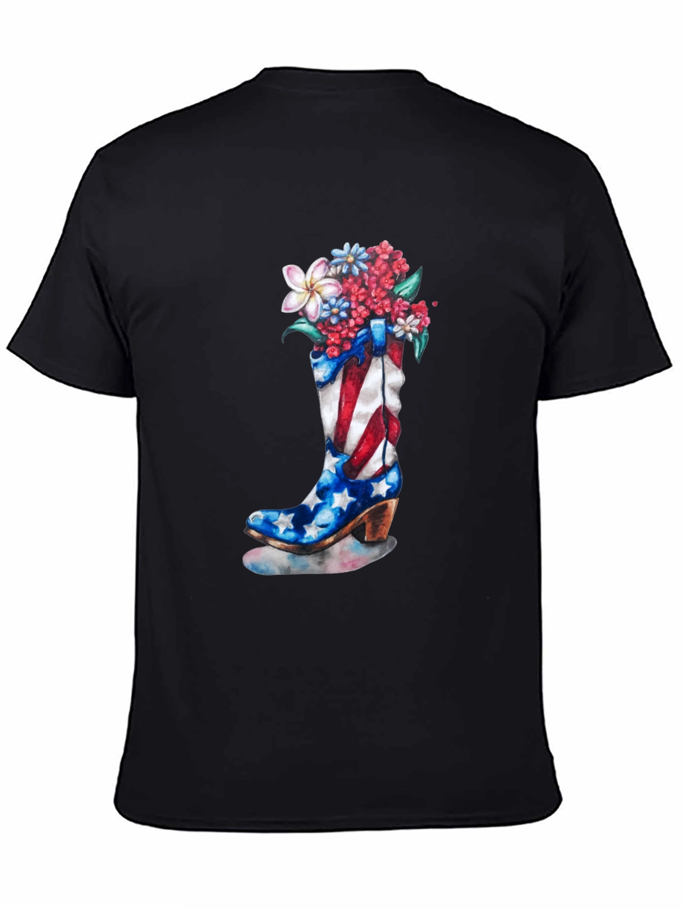 Patriotic Cowboy Boot Floral T-Shirt