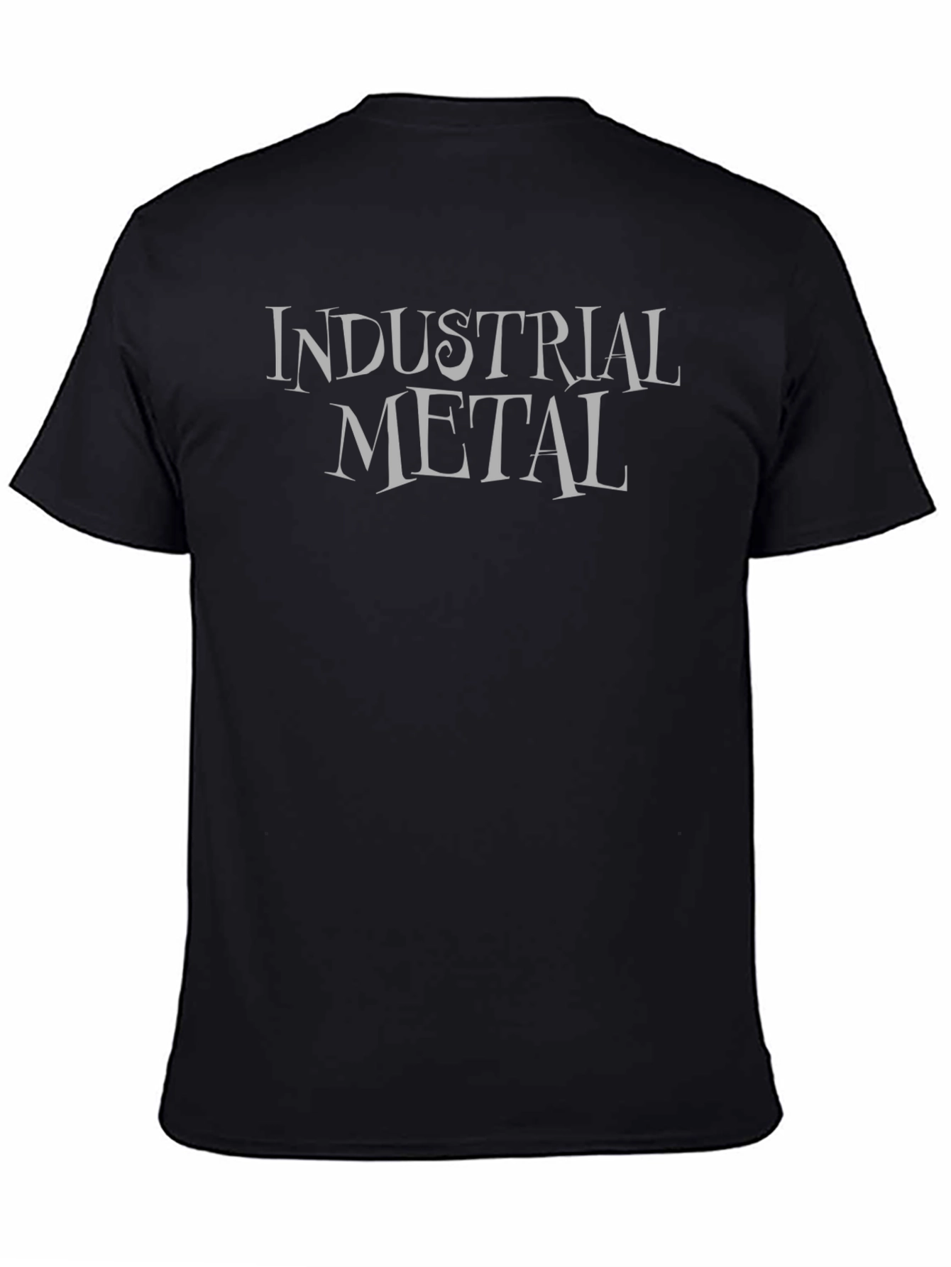 Industrial Metal Graphic Tee - Black Cotton T-Shirt