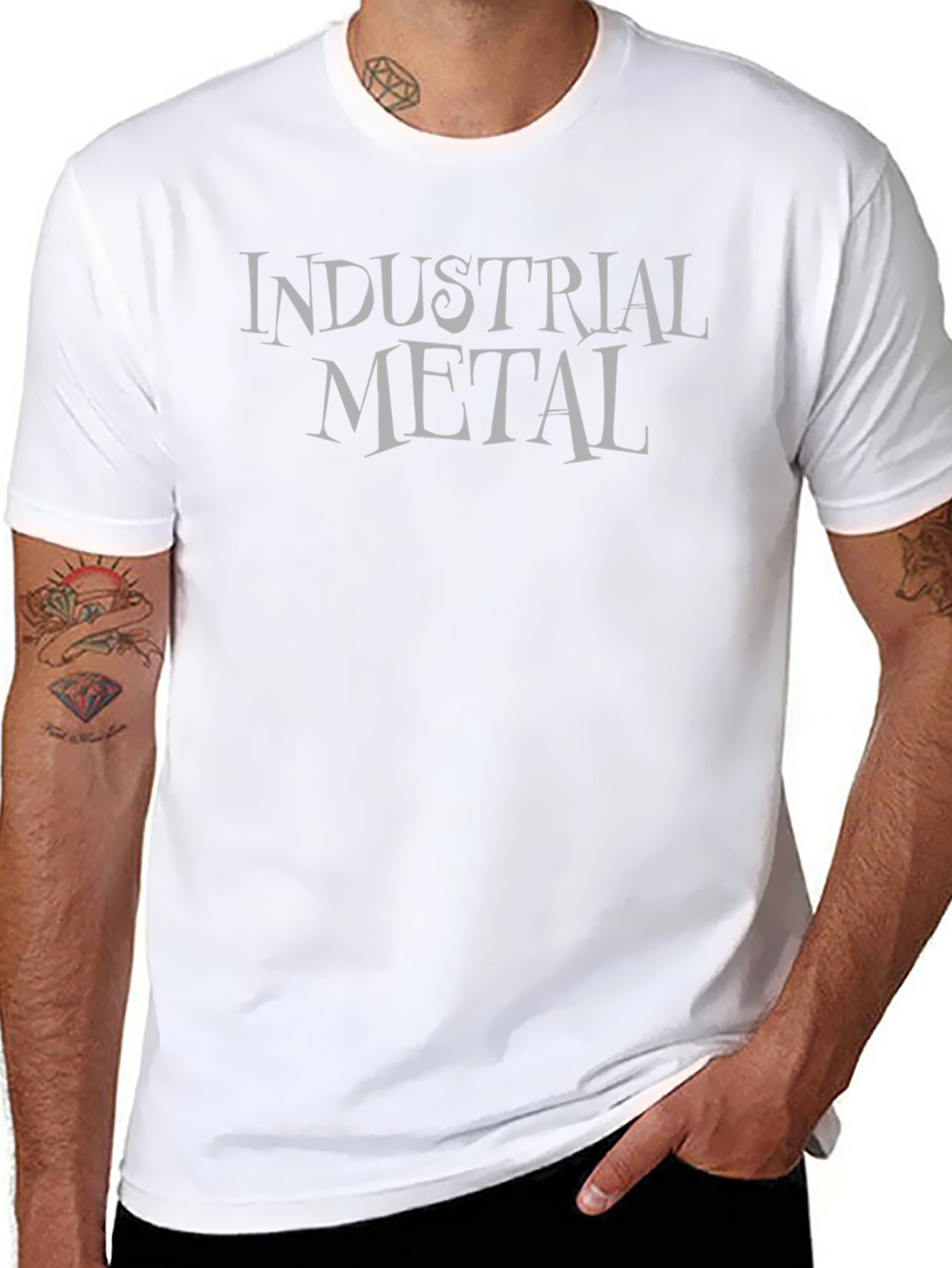 Industrial Metal Graphic Tee - Black Cotton T-Shirt