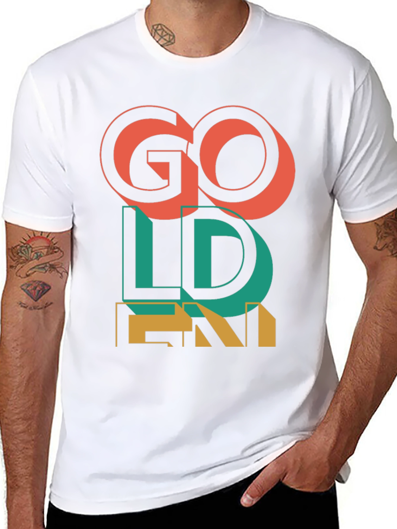 Go Golden Graphic T-Shirt - Mens Fashion Tee