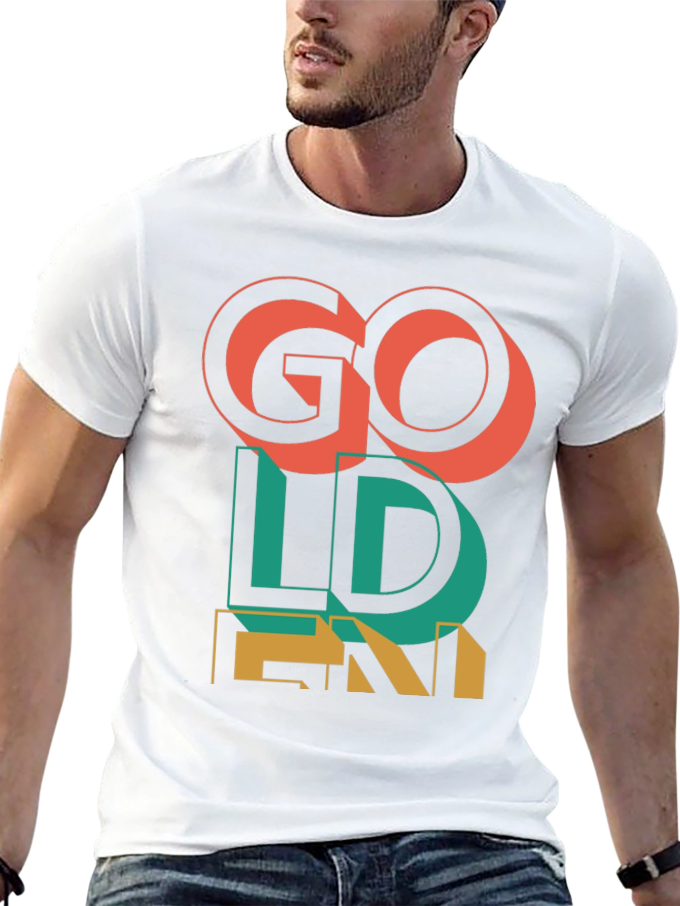 Go Golden Graphic T-Shirt - Mens Fashion Tee