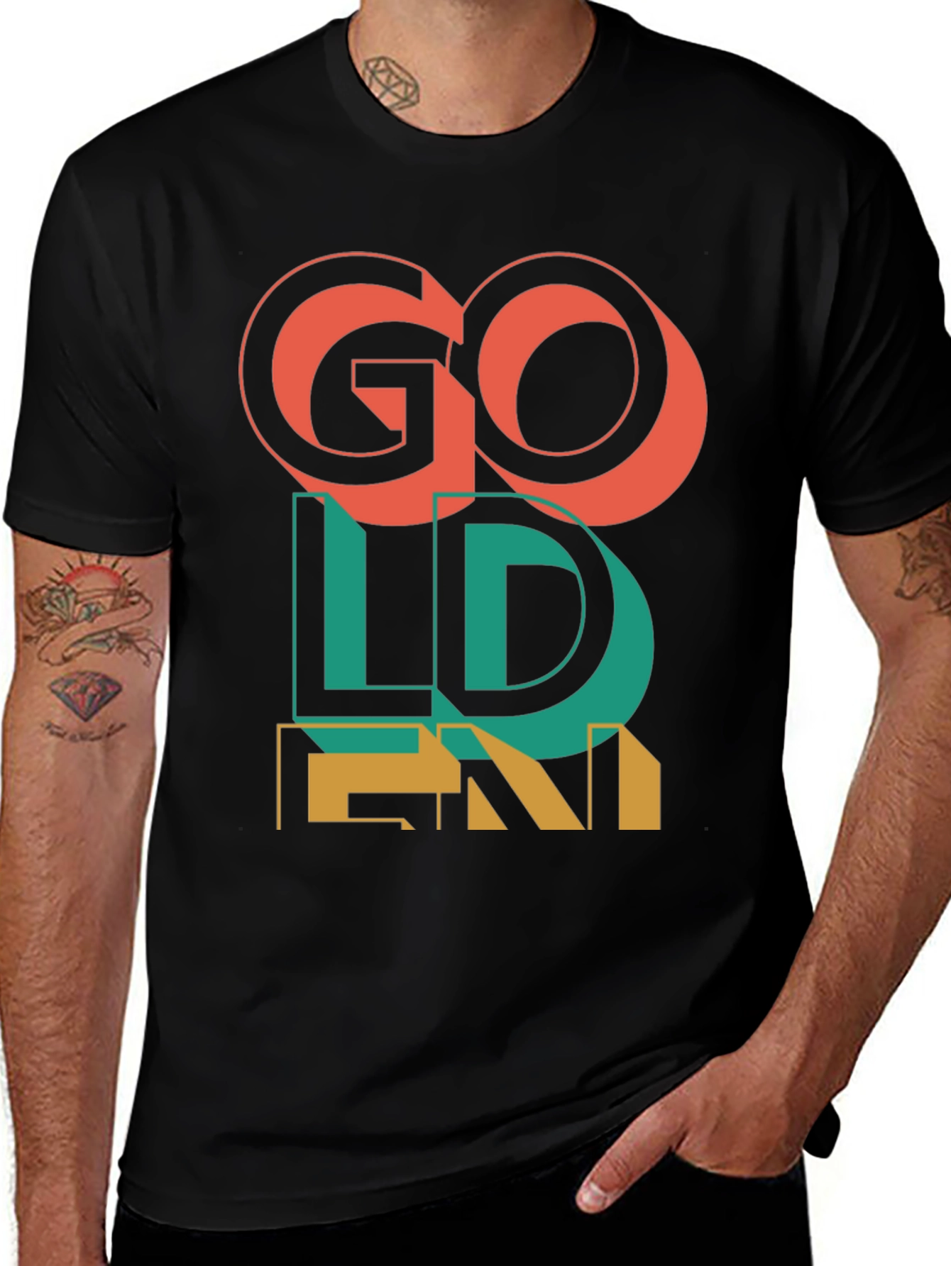 Go Golden Graphic T-Shirt - Mens Fashion Tee