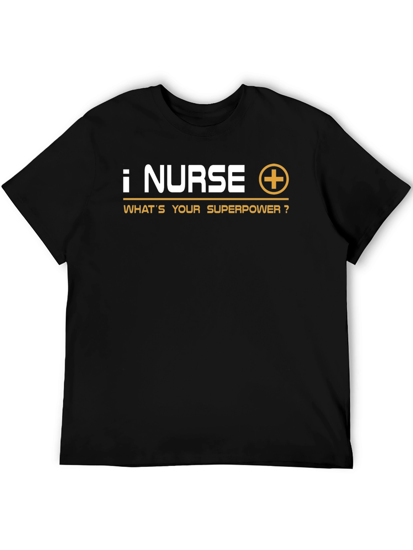 Nurse Superpower T-Shirt - Black Crew Neck Tee
