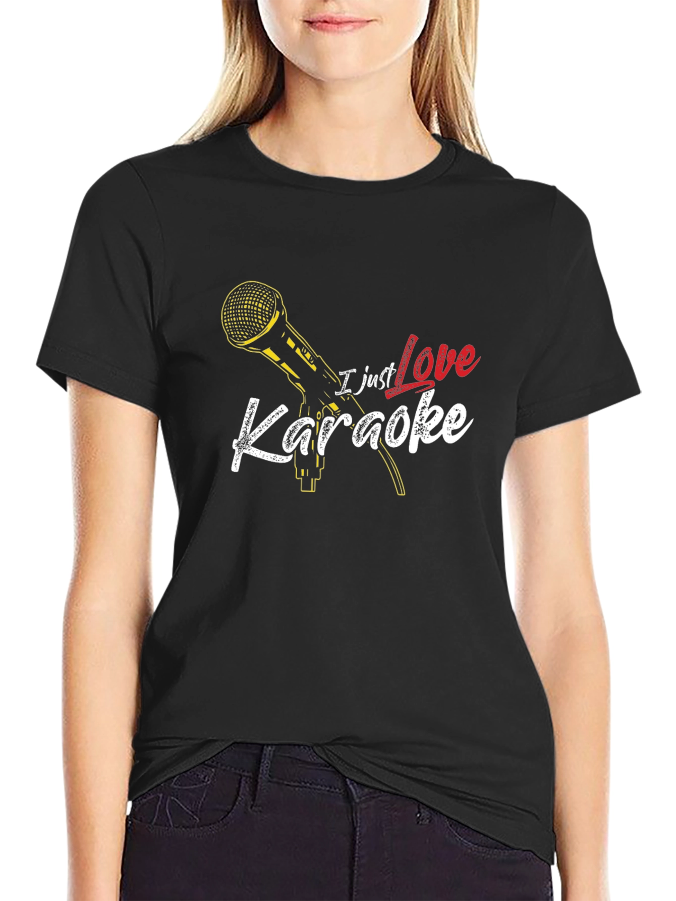 I Just Love Karaoke T-Shirt - Microphone Graphic Tee