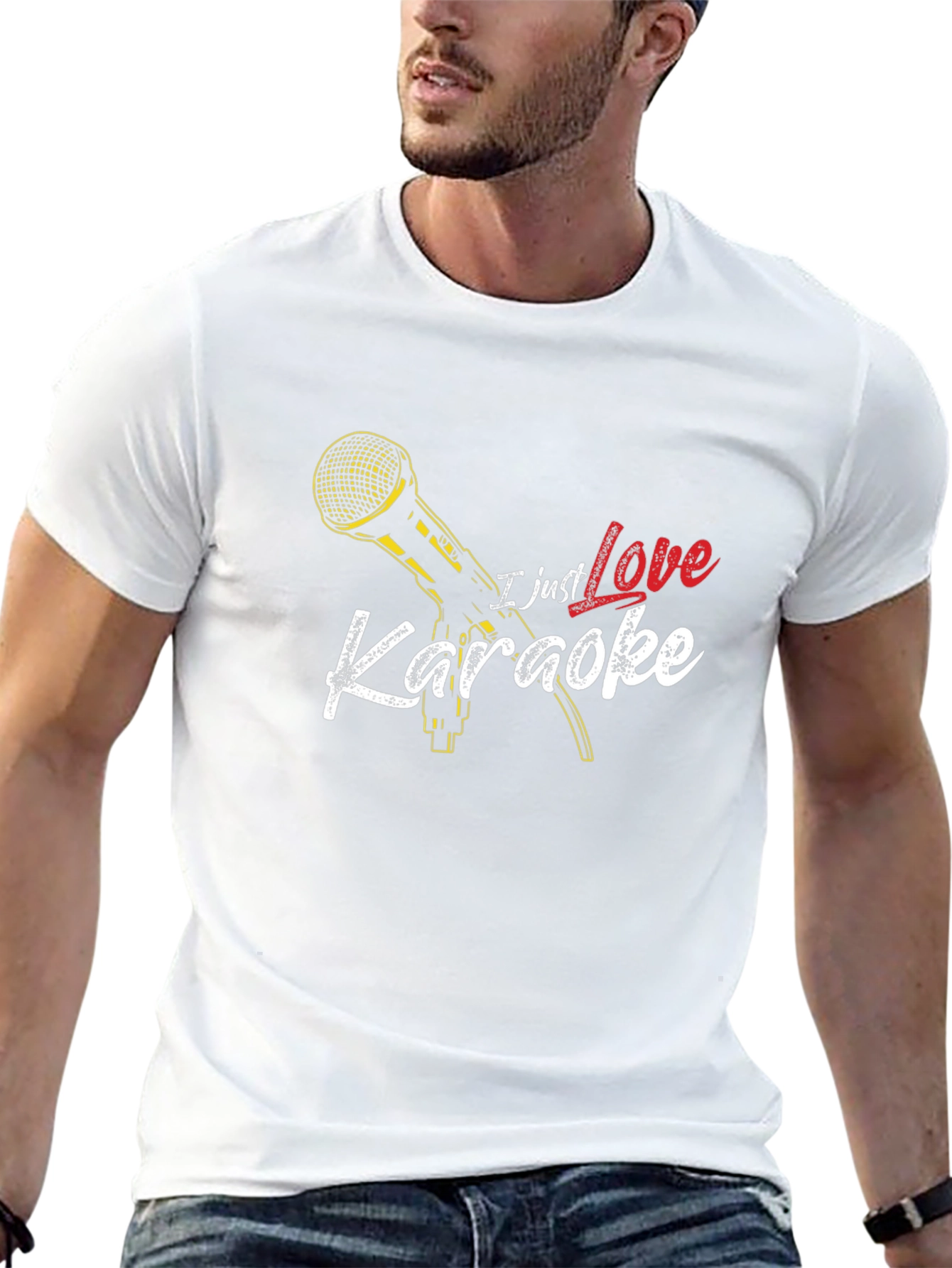 I Just Love Karaoke T-Shirt - Microphone Graphic Tee
