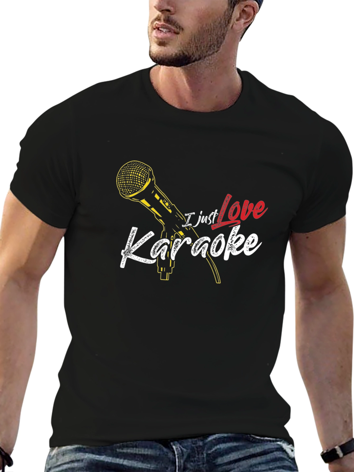 I Just Love Karaoke T-Shirt - Microphone Graphic Tee