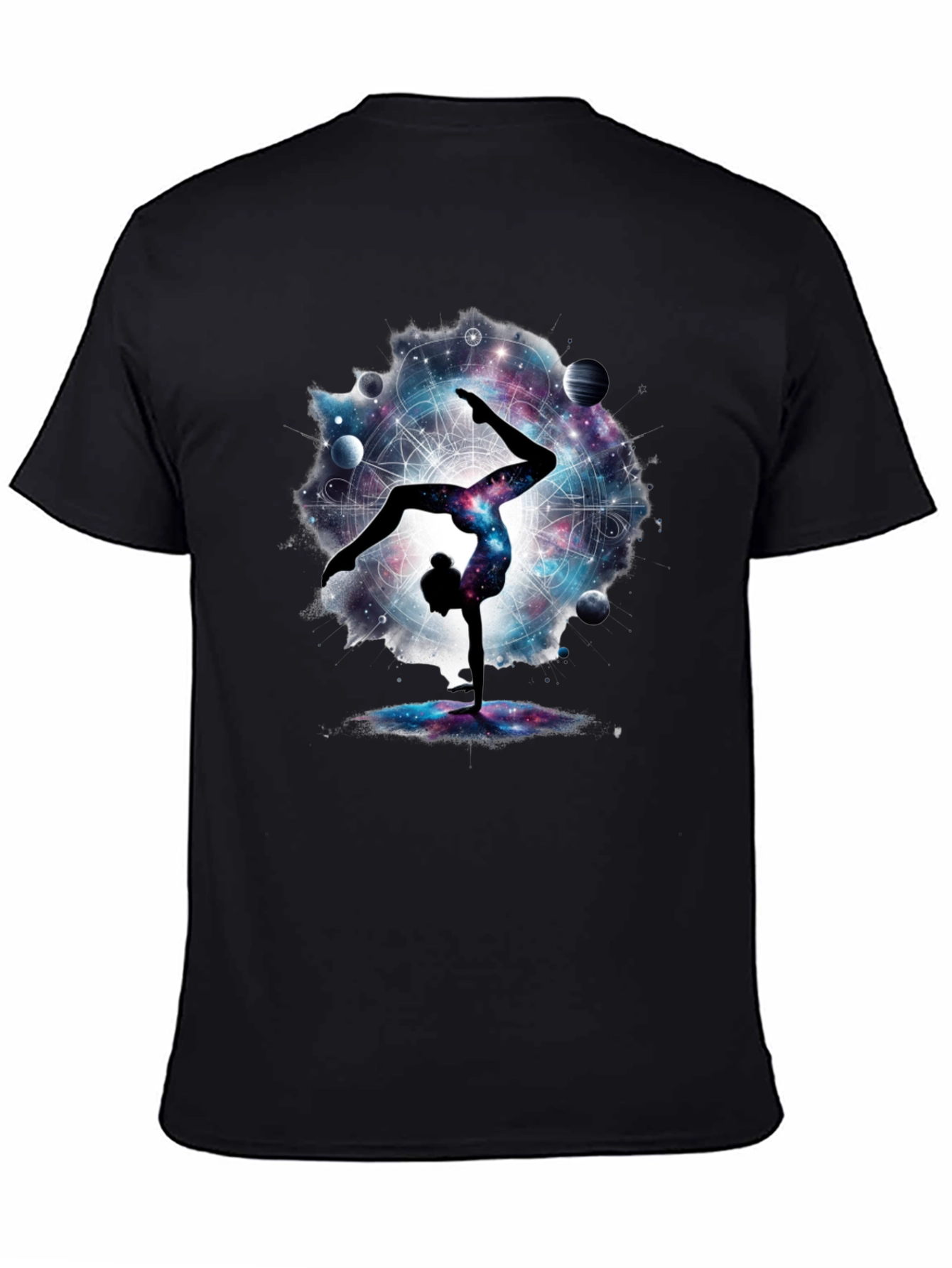 Cosmic Yoga Handstand T-Shirt - Black