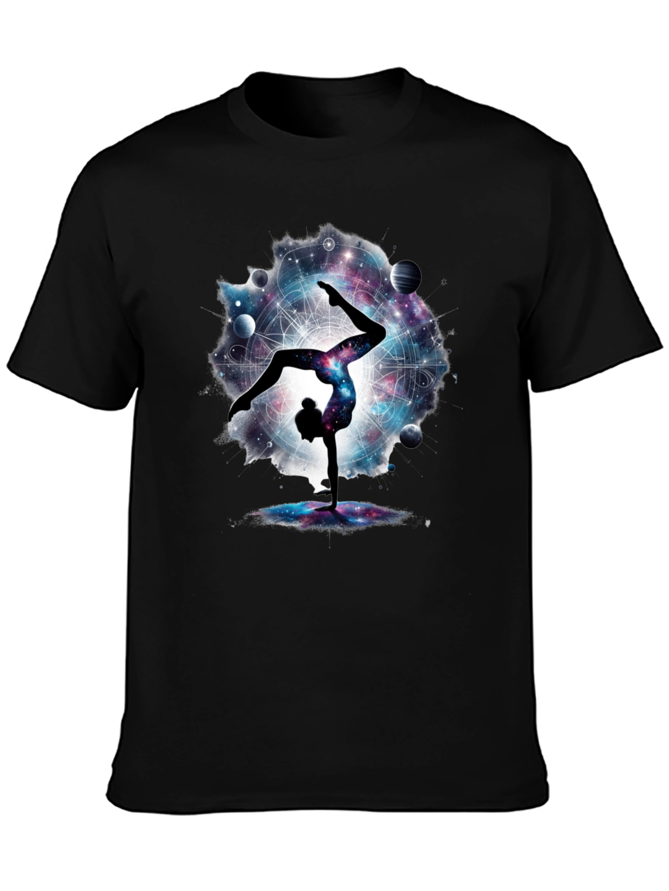 Cosmic Yoga Handstand T-Shirt - Black