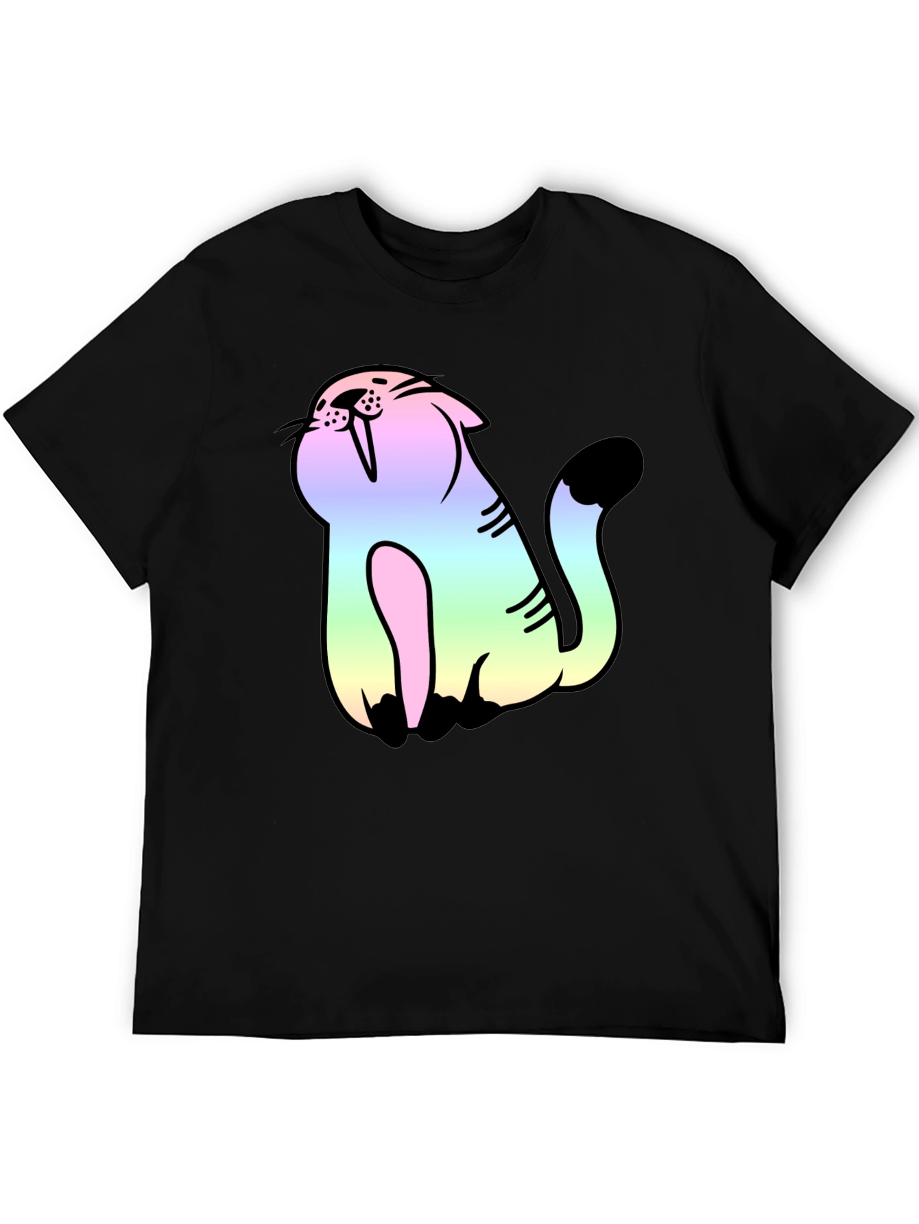 Rainbow Cat Black Tee