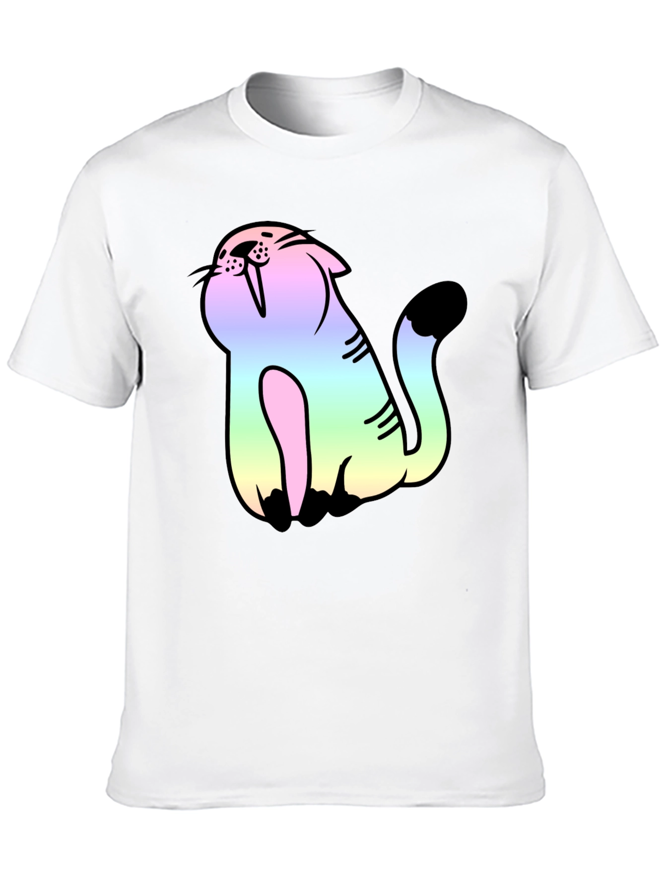 Rainbow Cat Black Tee