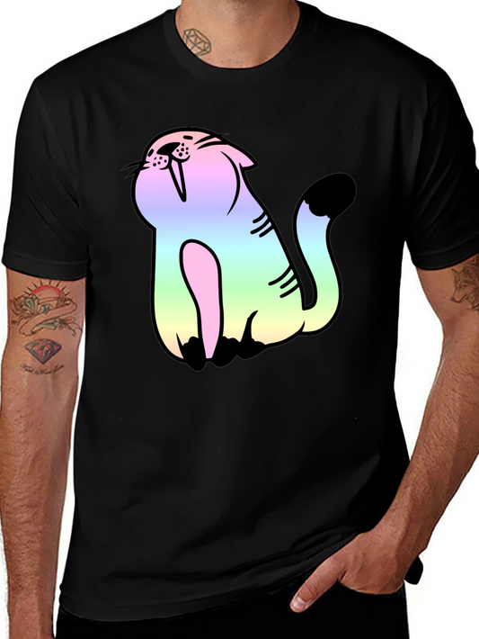 Rainbow Cat Black Tee