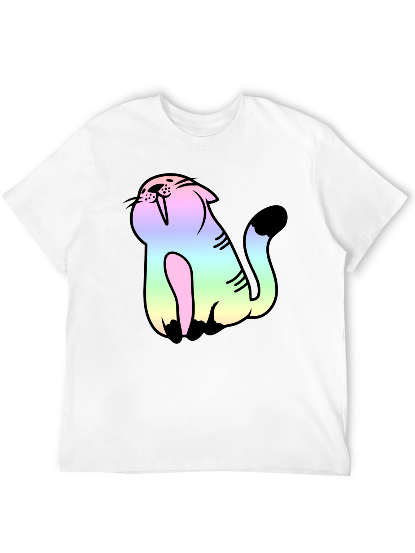Rainbow Cat Black Tee