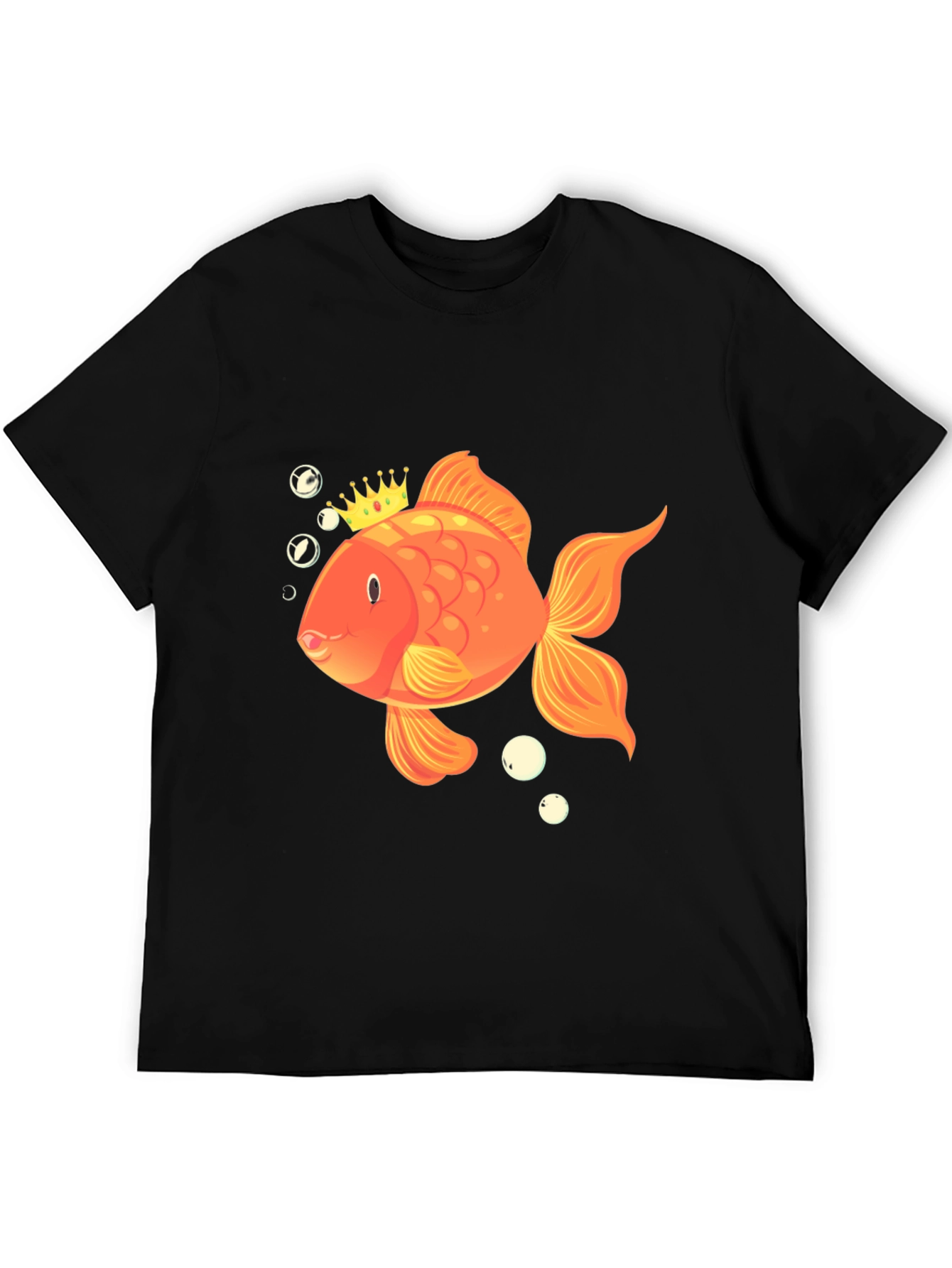 King Goldfish Black T-Shirt - Funny Fish Tee