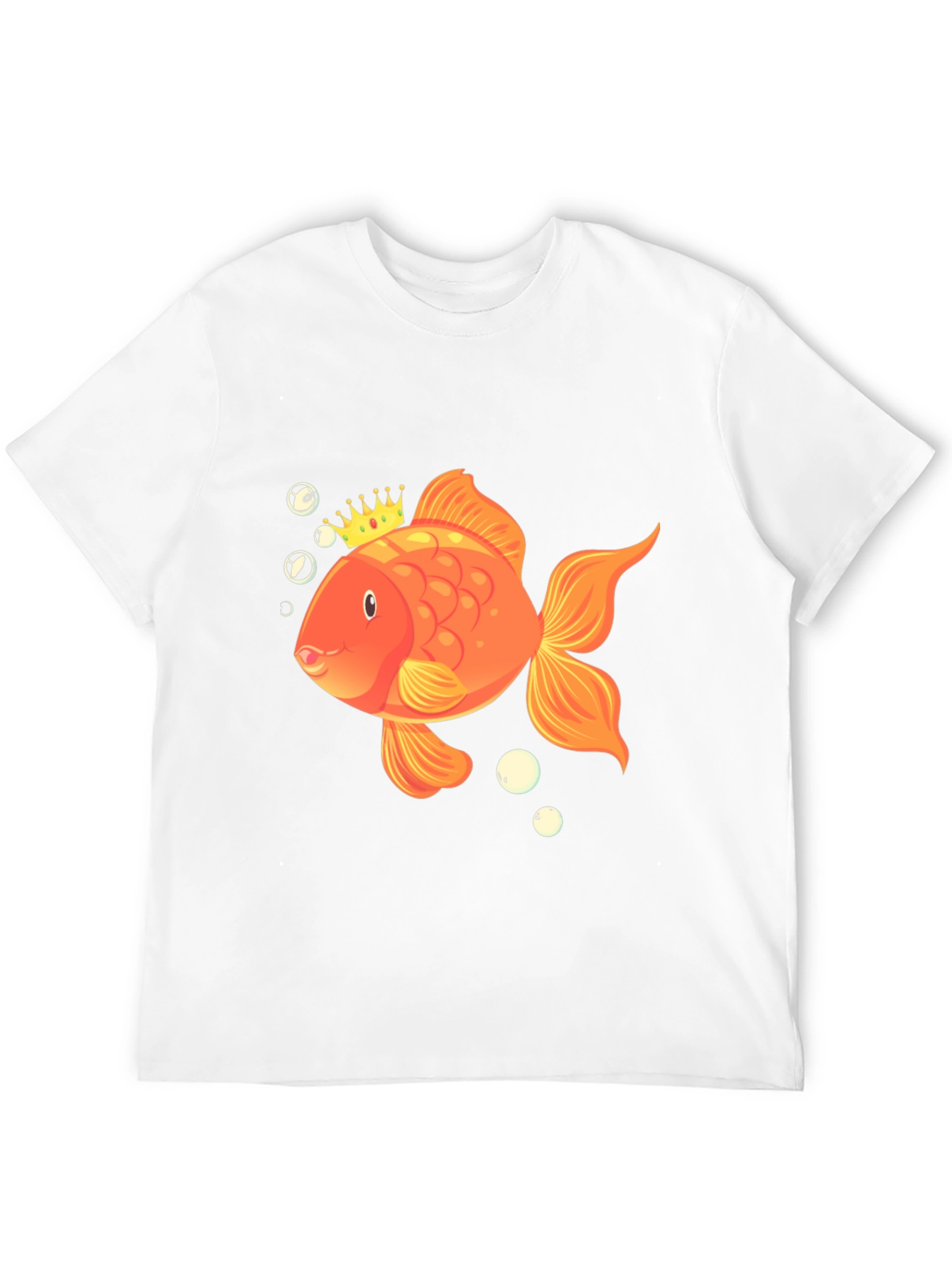 King Goldfish Black T-Shirt - Funny Fish Tee