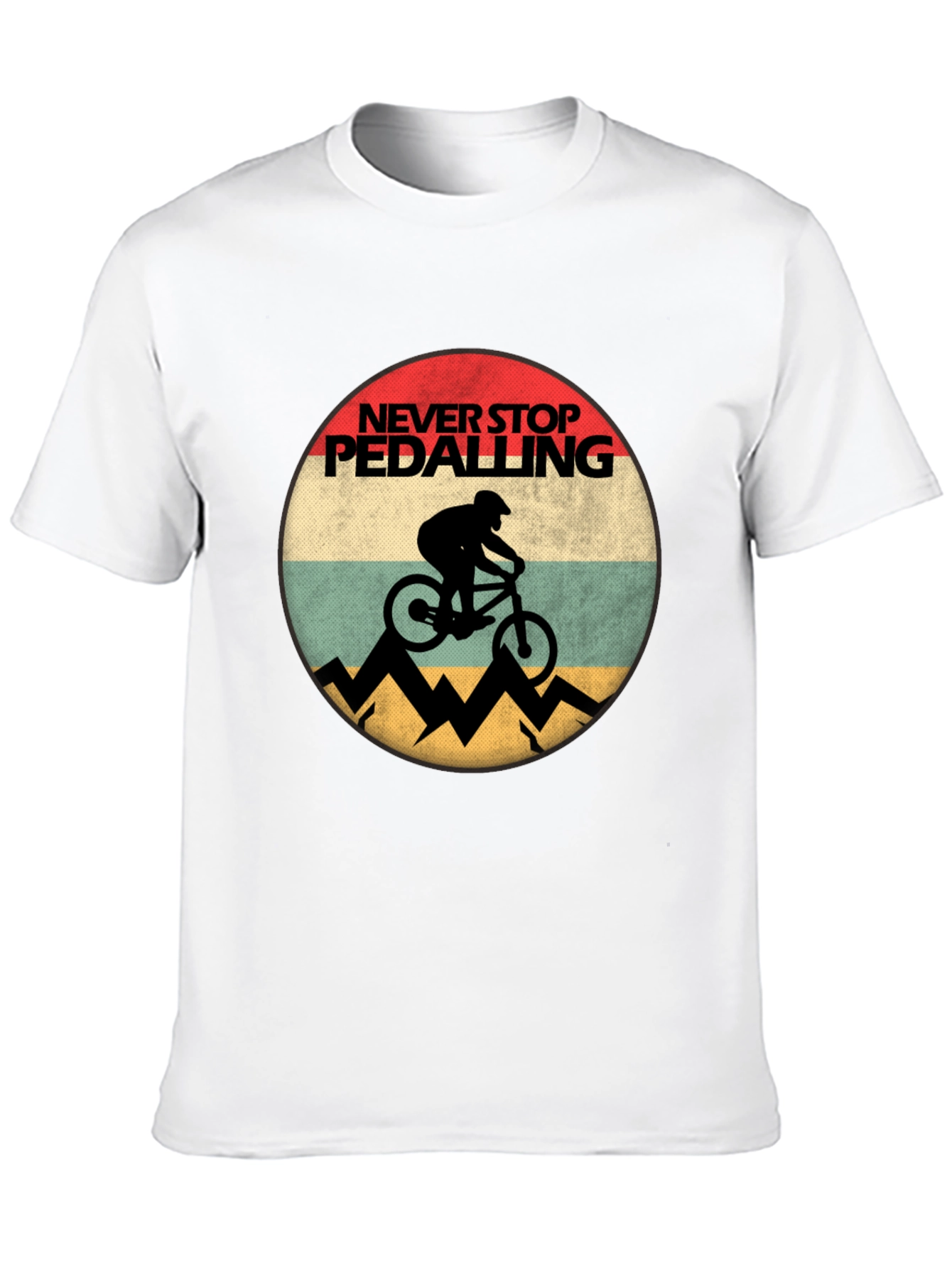 Never Stop Pedalling Mens Graphic Tee