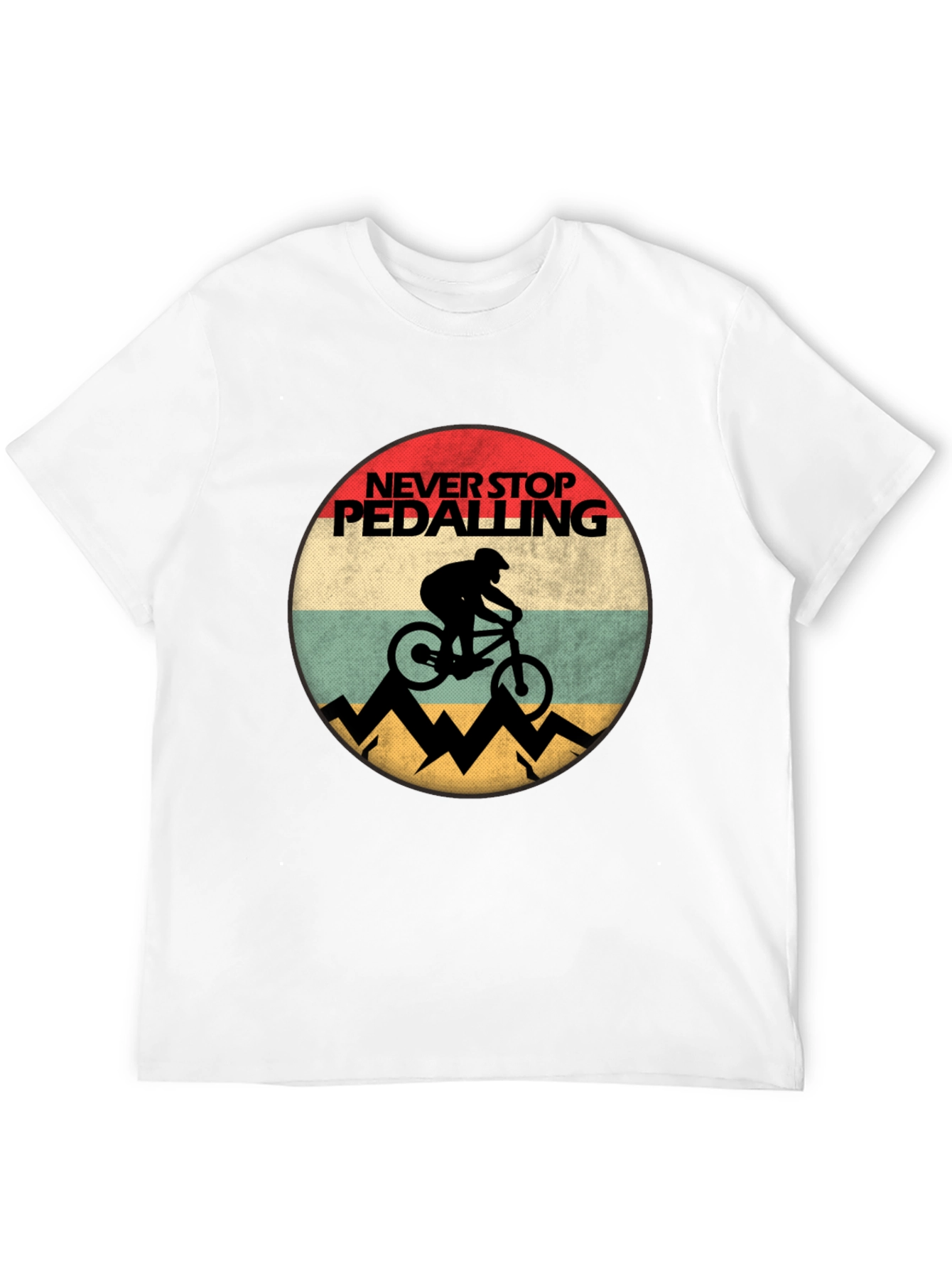 Never Stop Pedalling Mens Graphic Tee