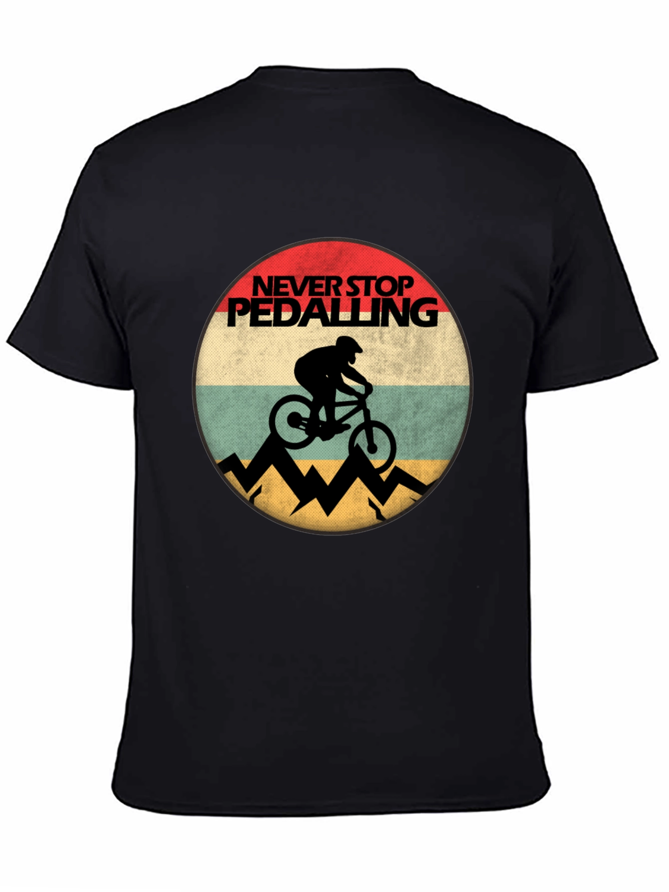 Never Stop Pedalling Mens Graphic Tee