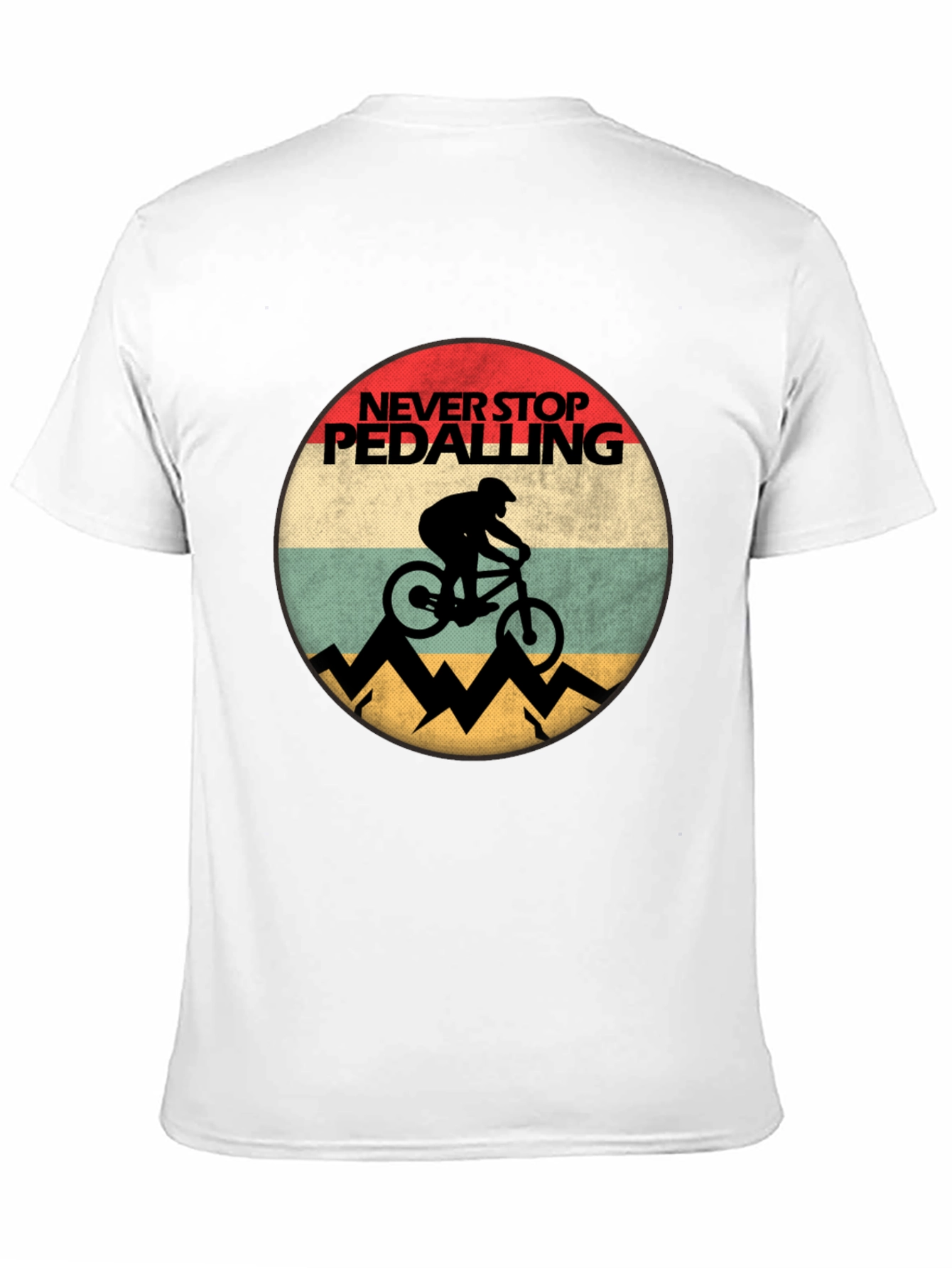 Never Stop Pedalling Mens Graphic Tee