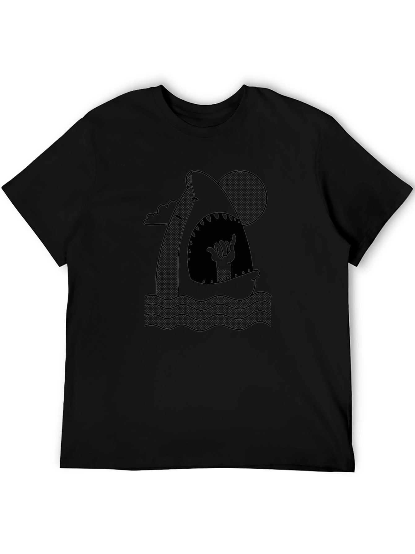 Hang Loose Shark Graphic Tee - Black