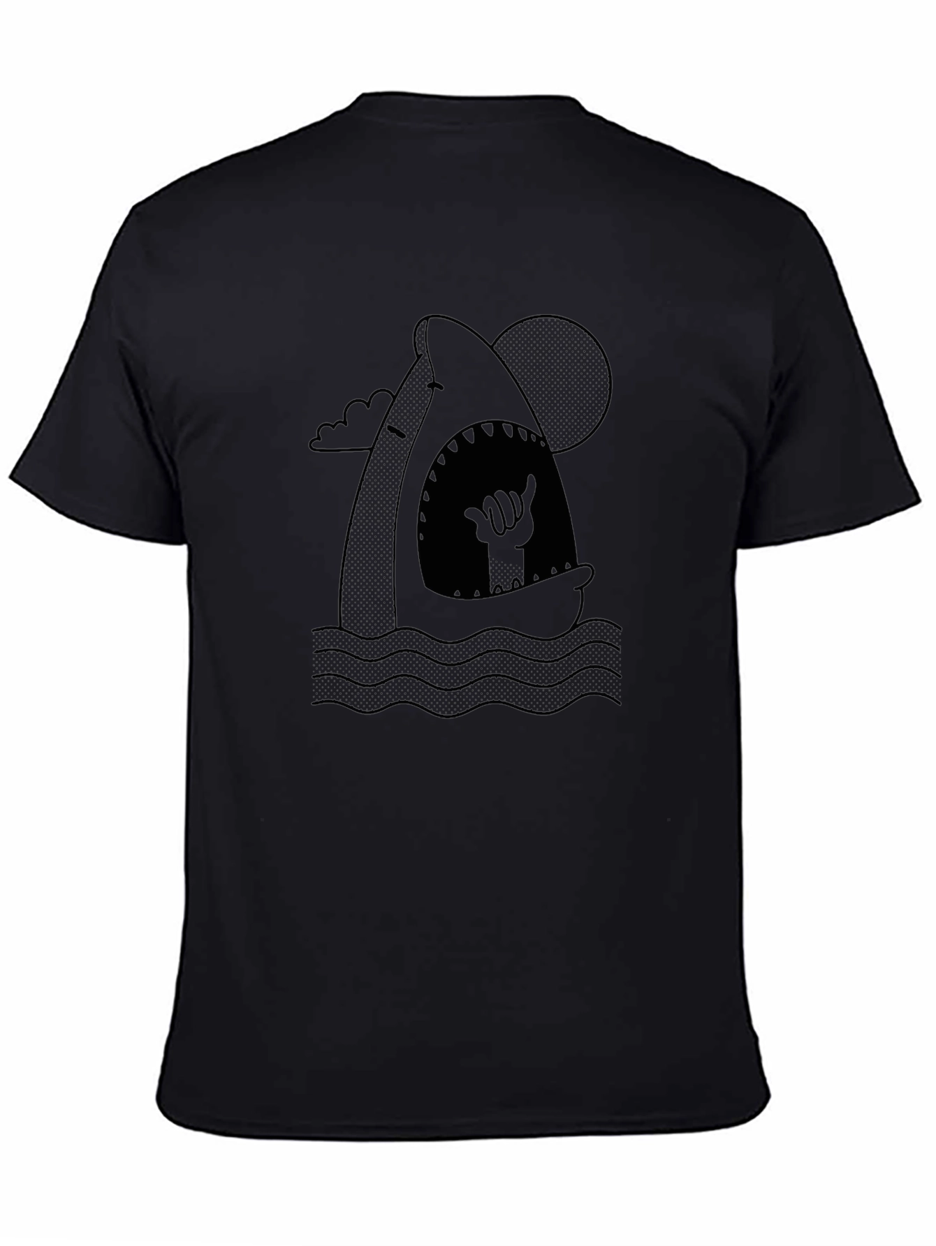 Hang Loose Shark Graphic Tee - Black
