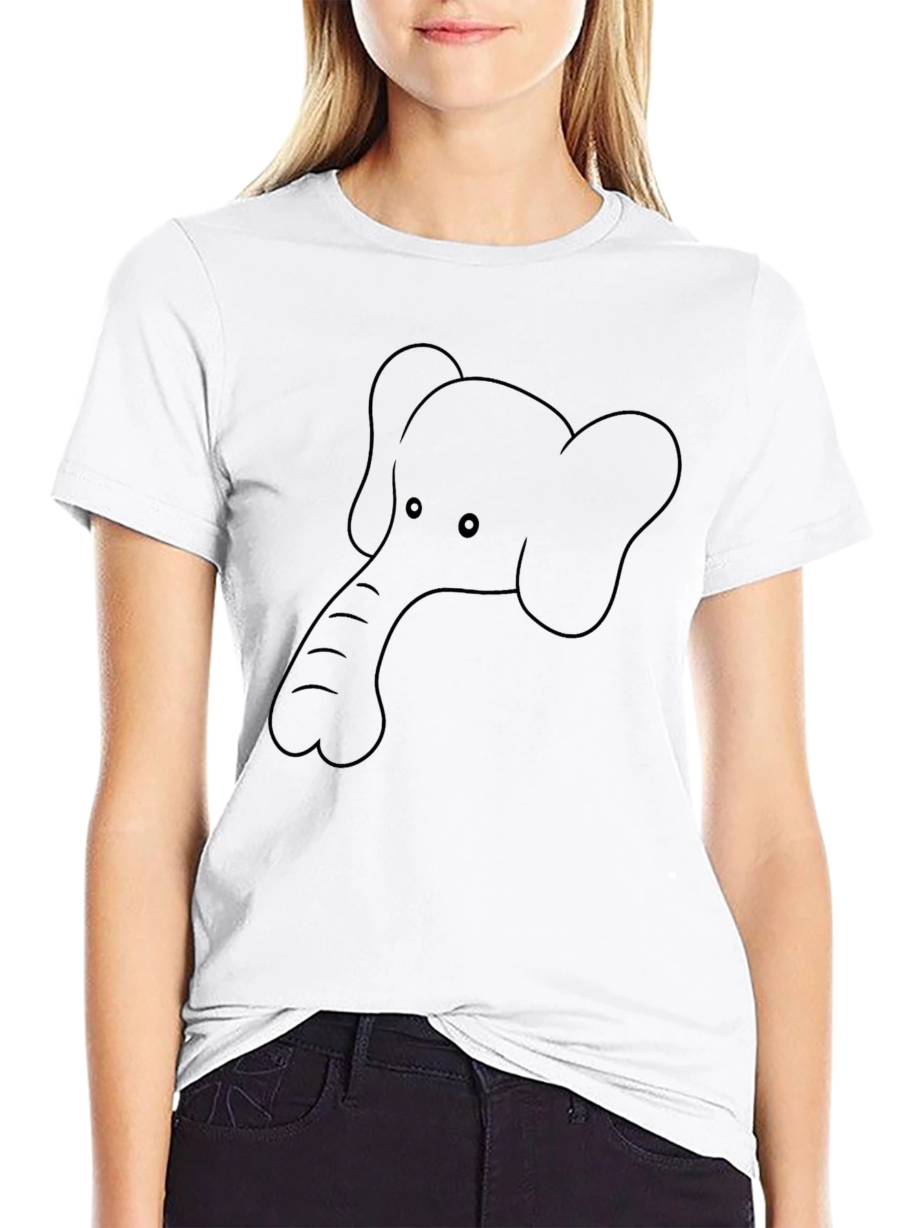 Mens Graphic Tee: Elephant Outline
