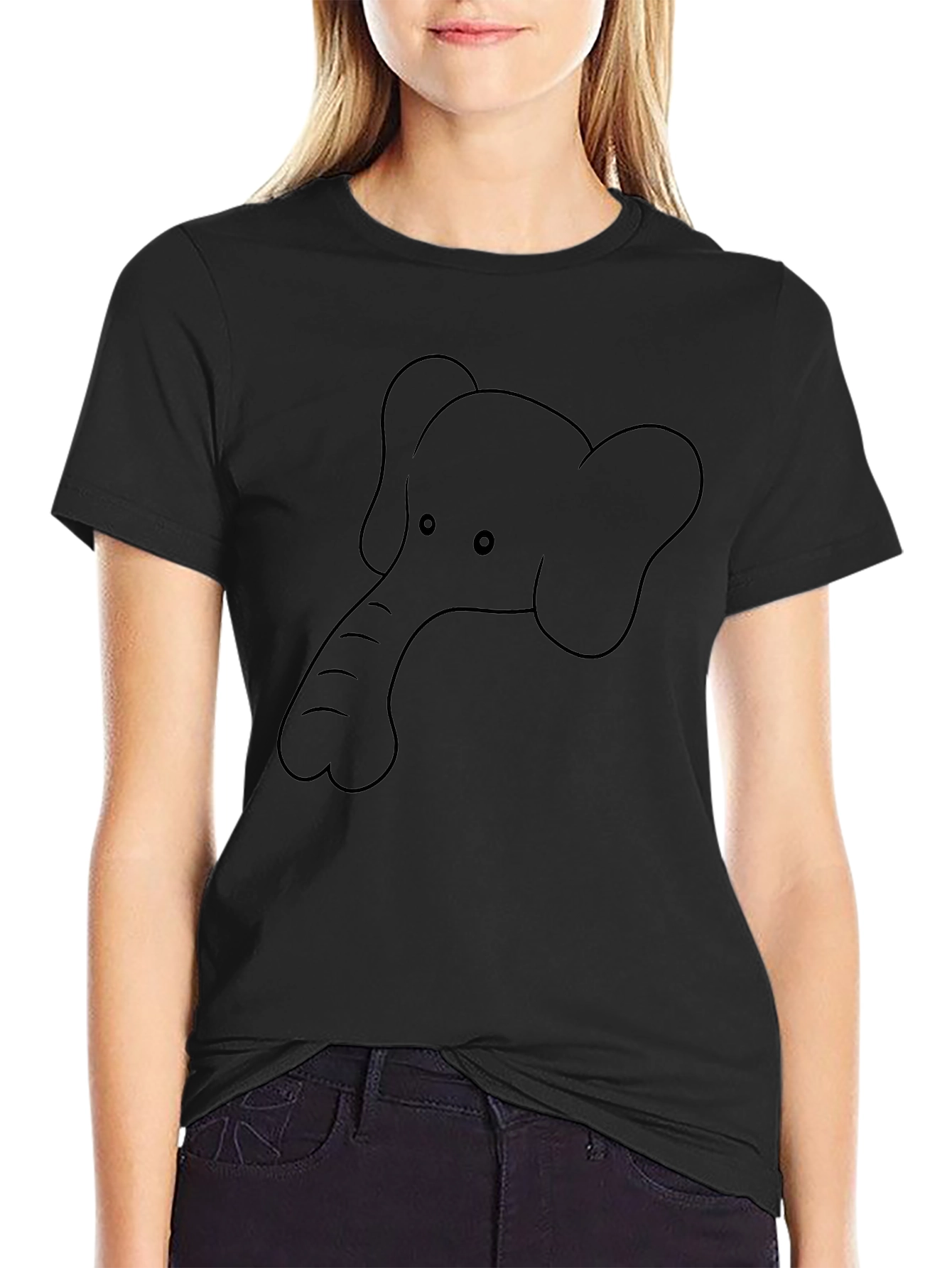 Mens Graphic Tee: Elephant Outline