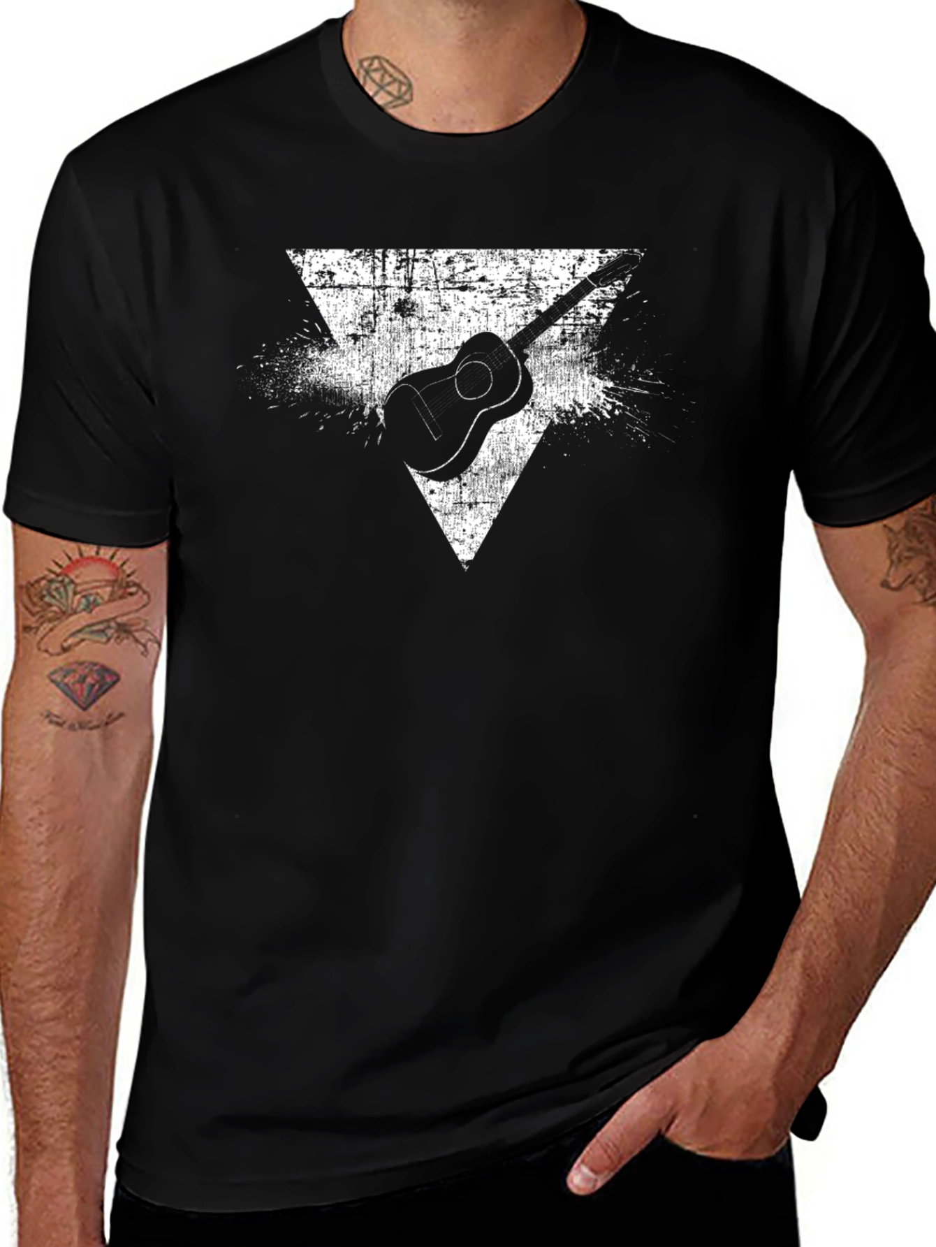 Distressed Guitar Triangle Graphic Tee