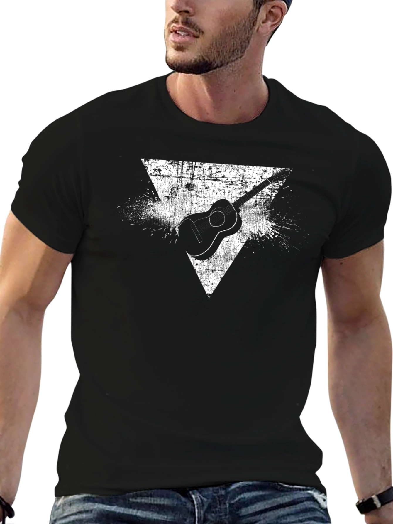 Distressed Guitar Triangle Graphic Tee