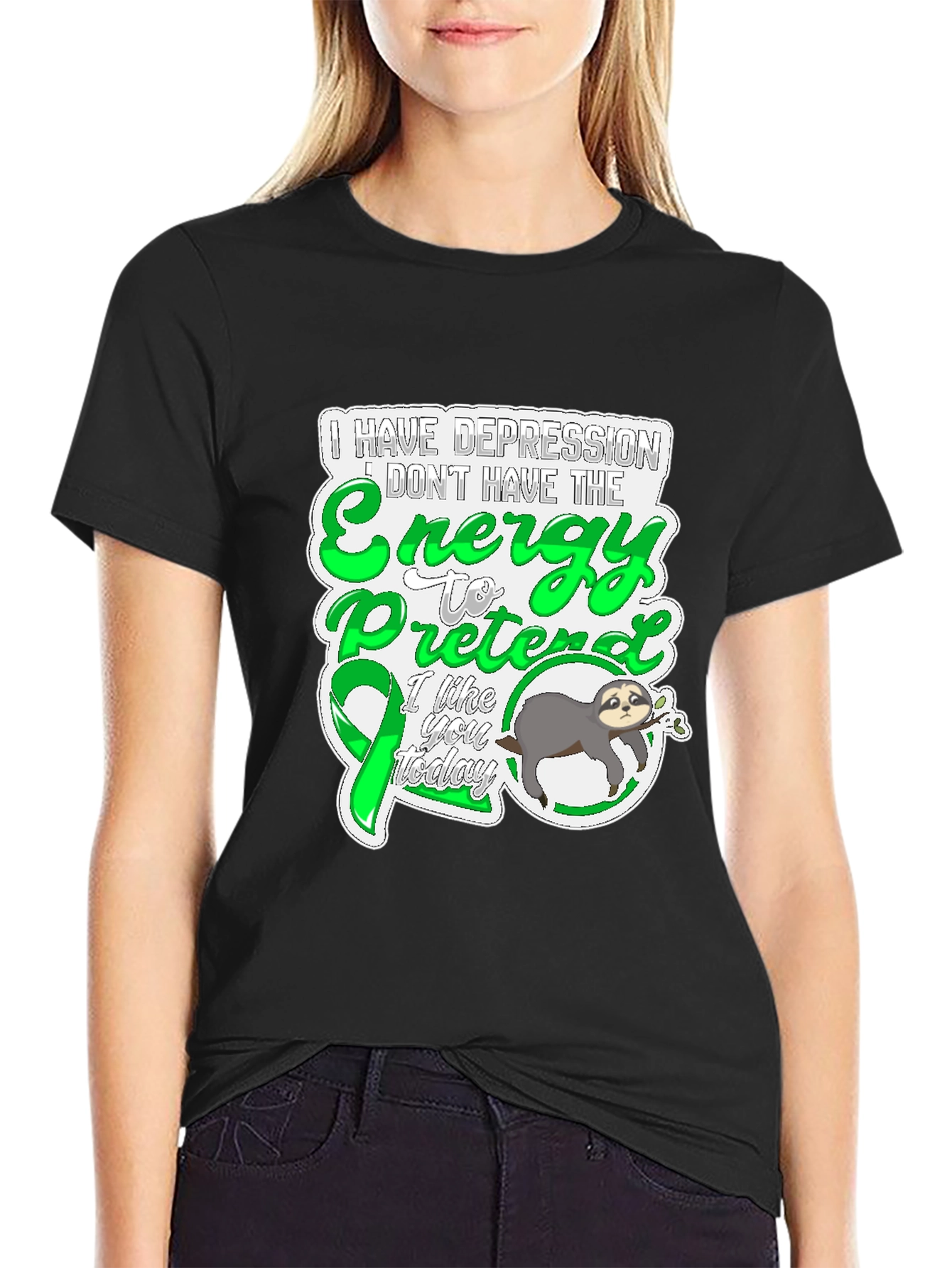 Depression Energy Sloth Graphic Tee