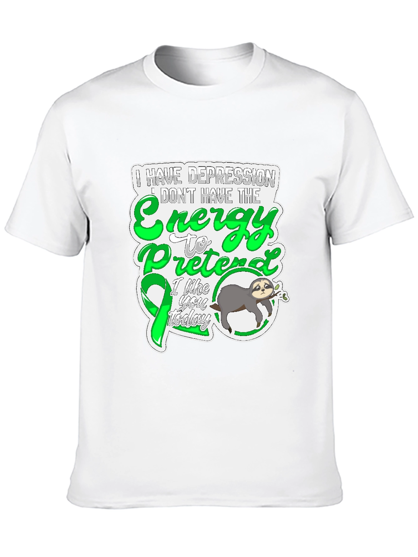 Depression Energy Sloth Graphic Tee