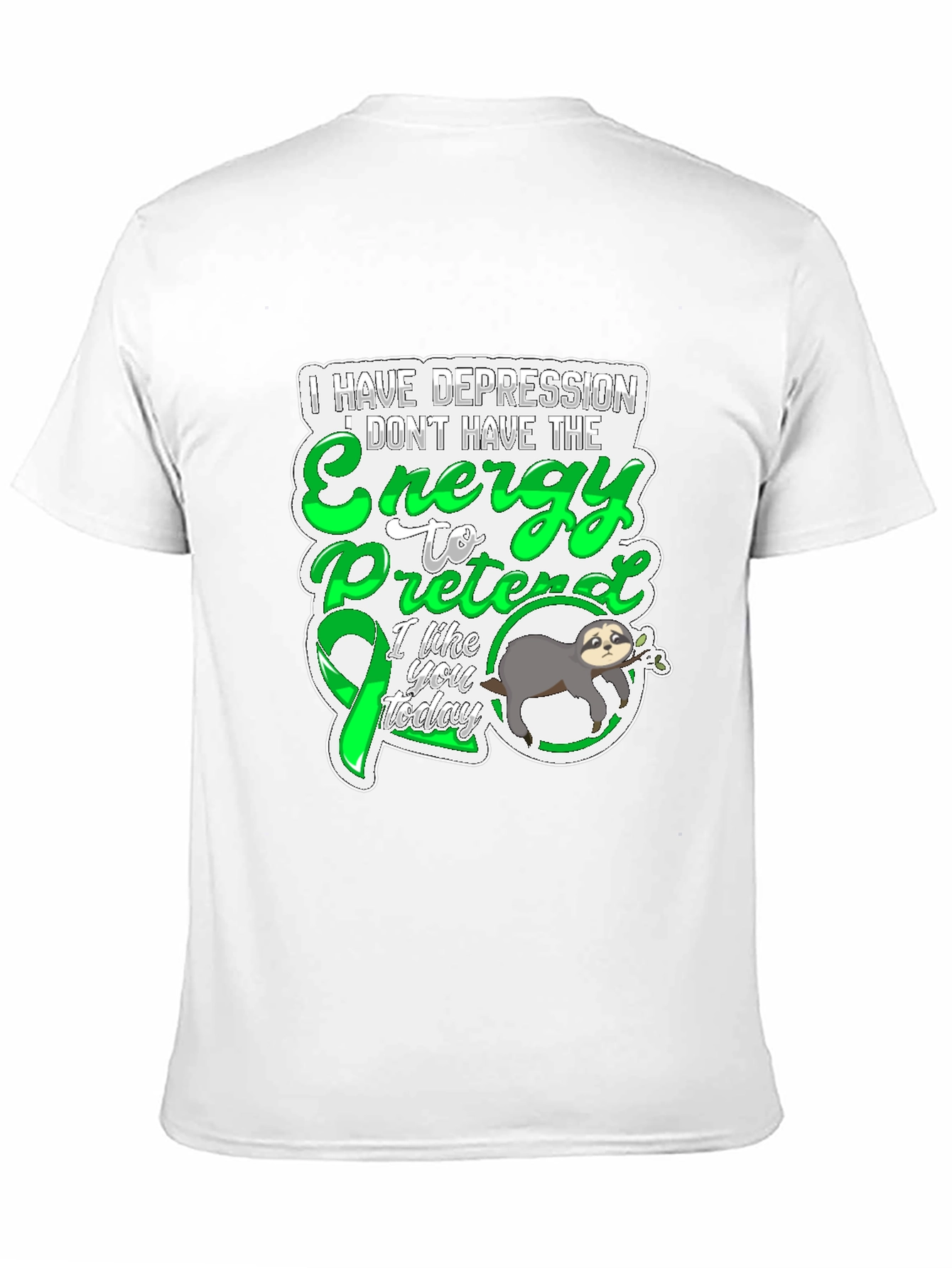 Depression Energy Sloth Graphic Tee