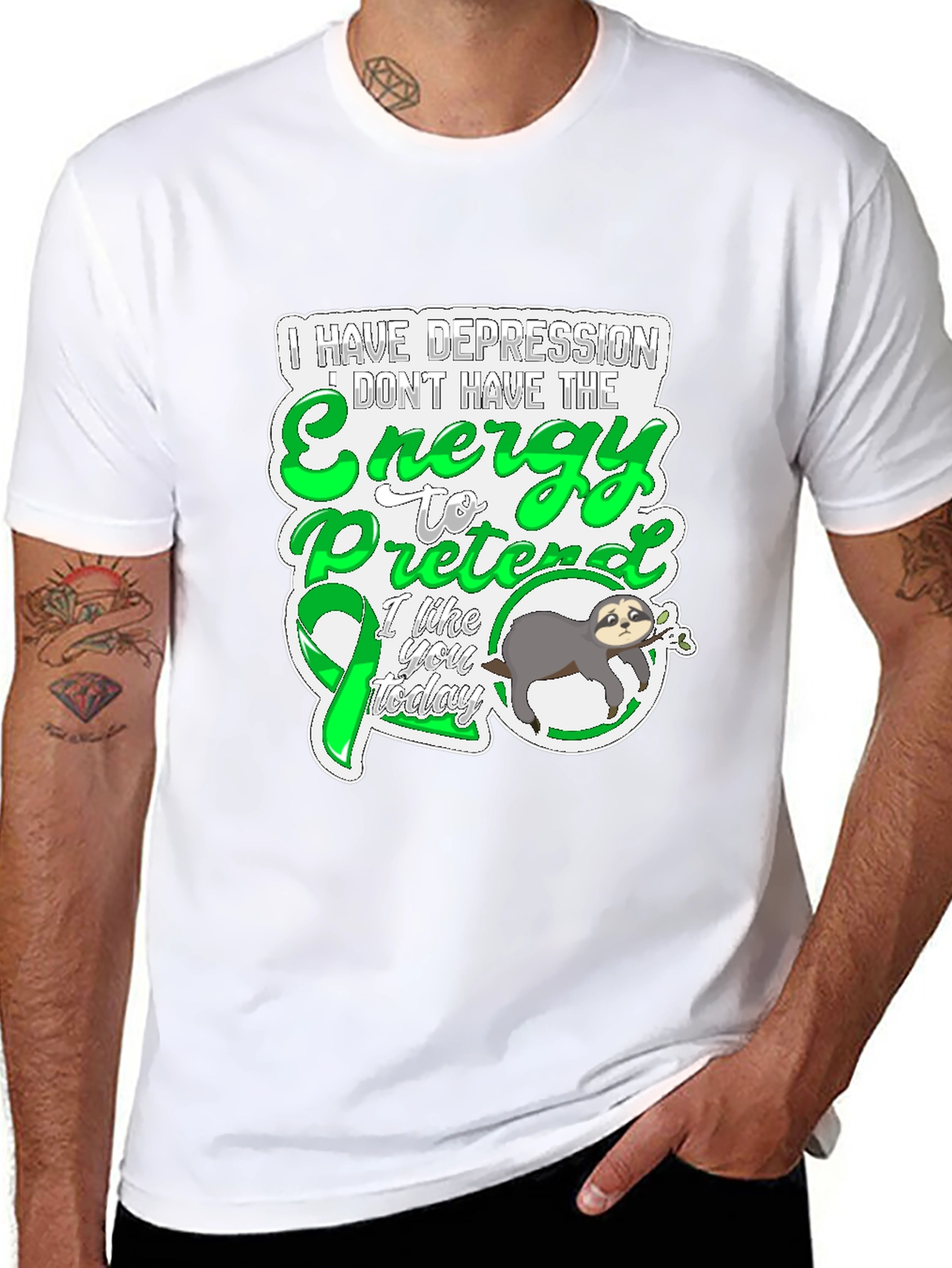 Depression Energy Sloth Graphic Tee