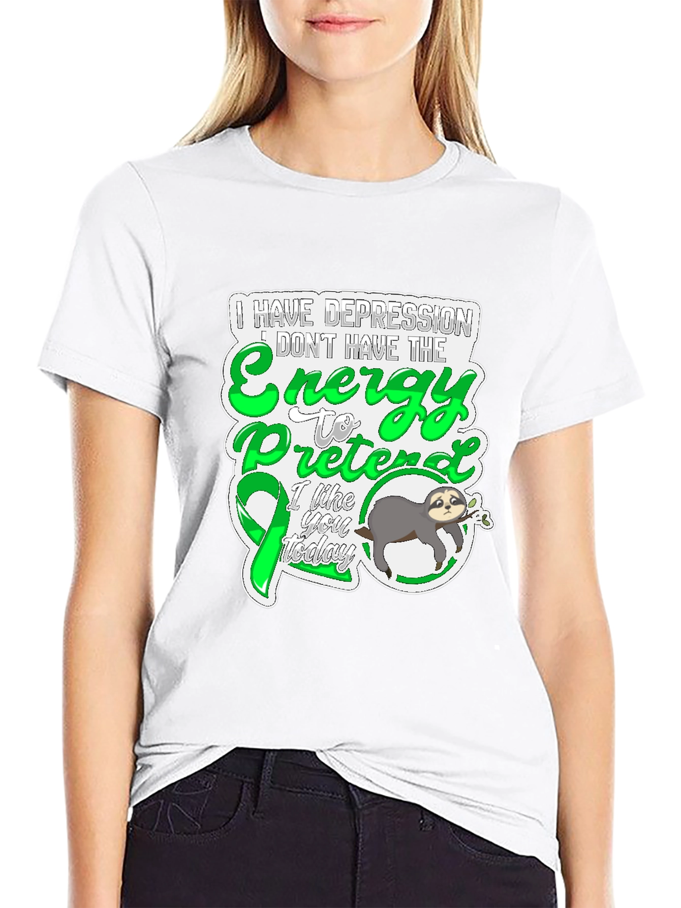 Depression Energy Sloth Graphic Tee