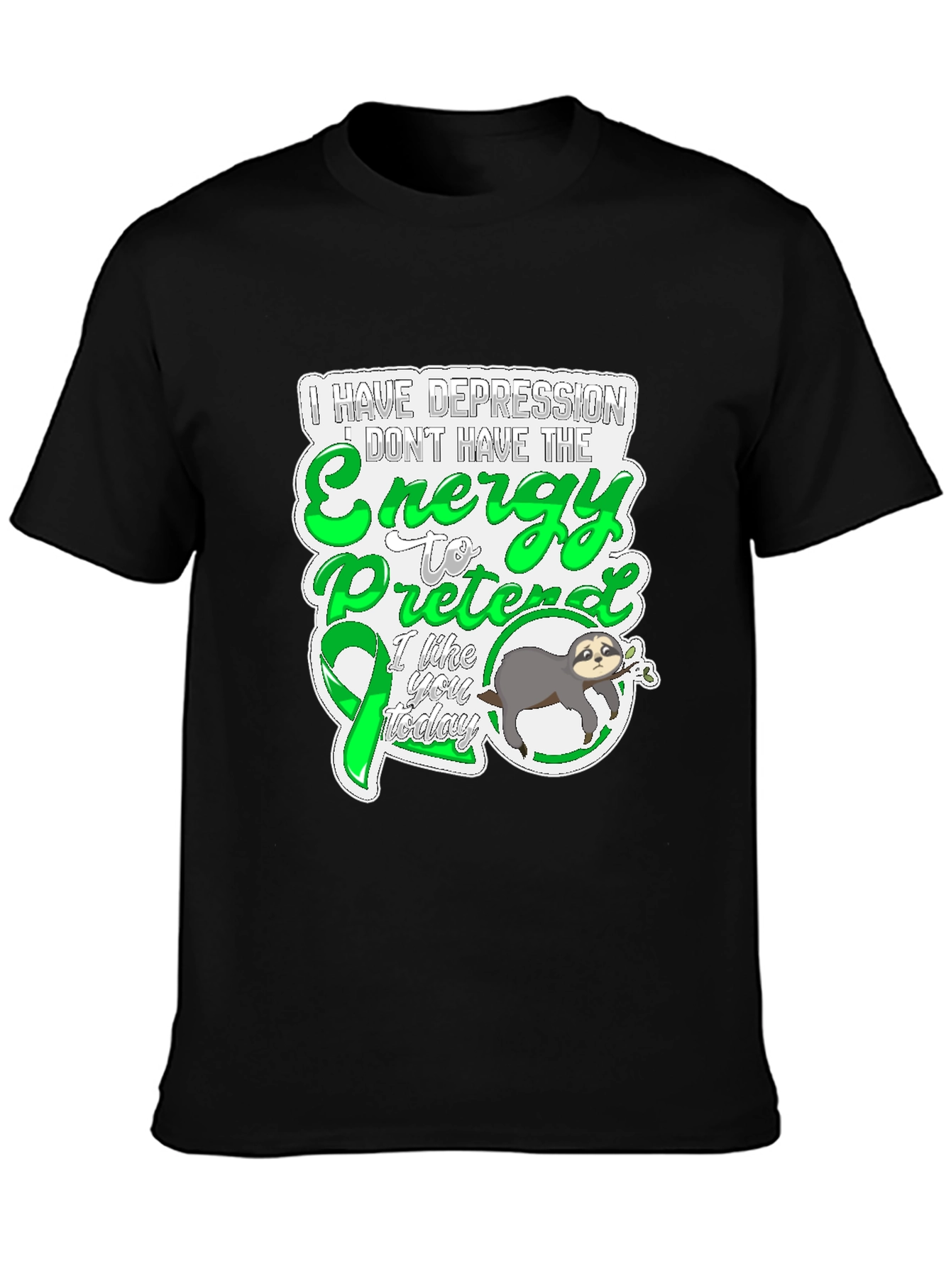 Depression Energy Sloth Graphic Tee