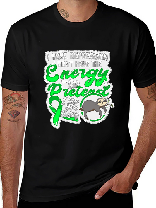Depression Energy Sloth Graphic Tee