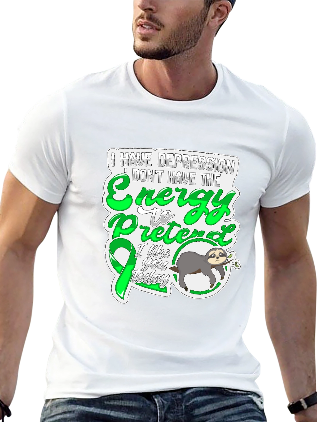 Depression Energy Sloth Graphic Tee