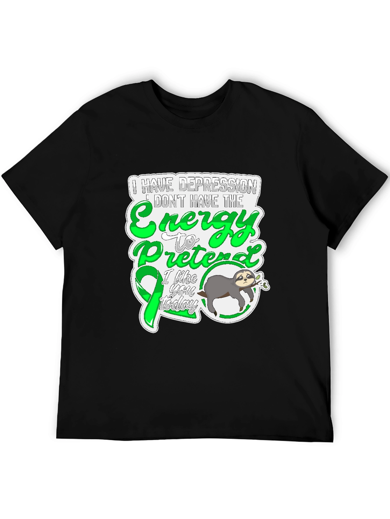 Depression Energy Sloth Graphic Tee