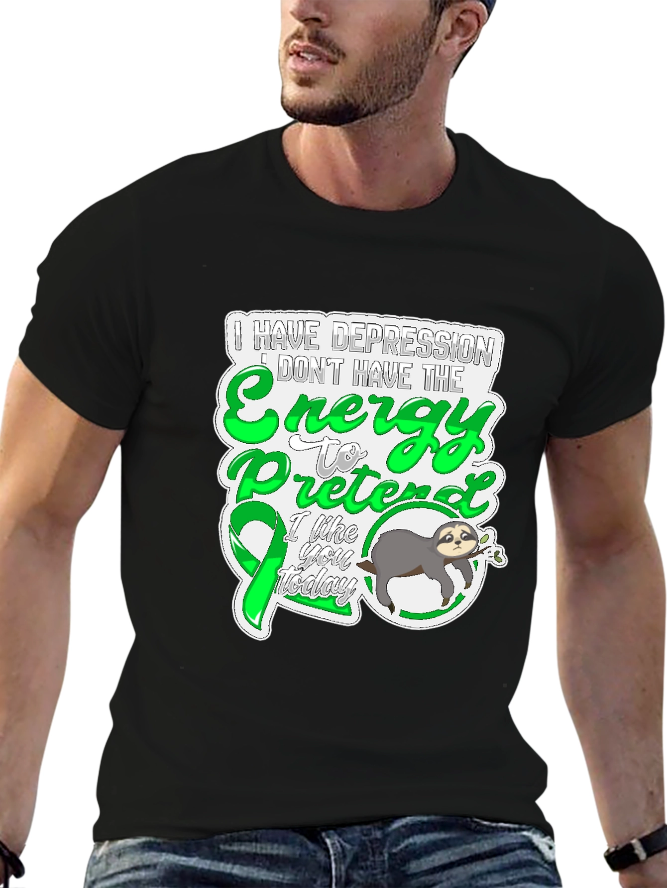 Depression Energy Sloth Graphic Tee